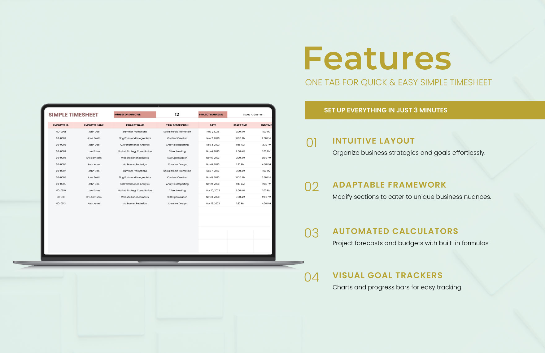 Simple Timesheet Template