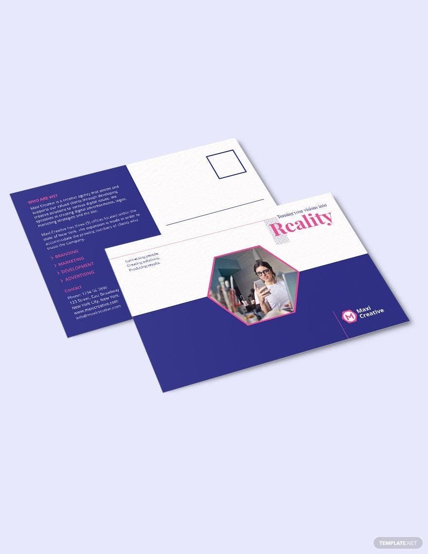 Free Creative Agency Post Card Template