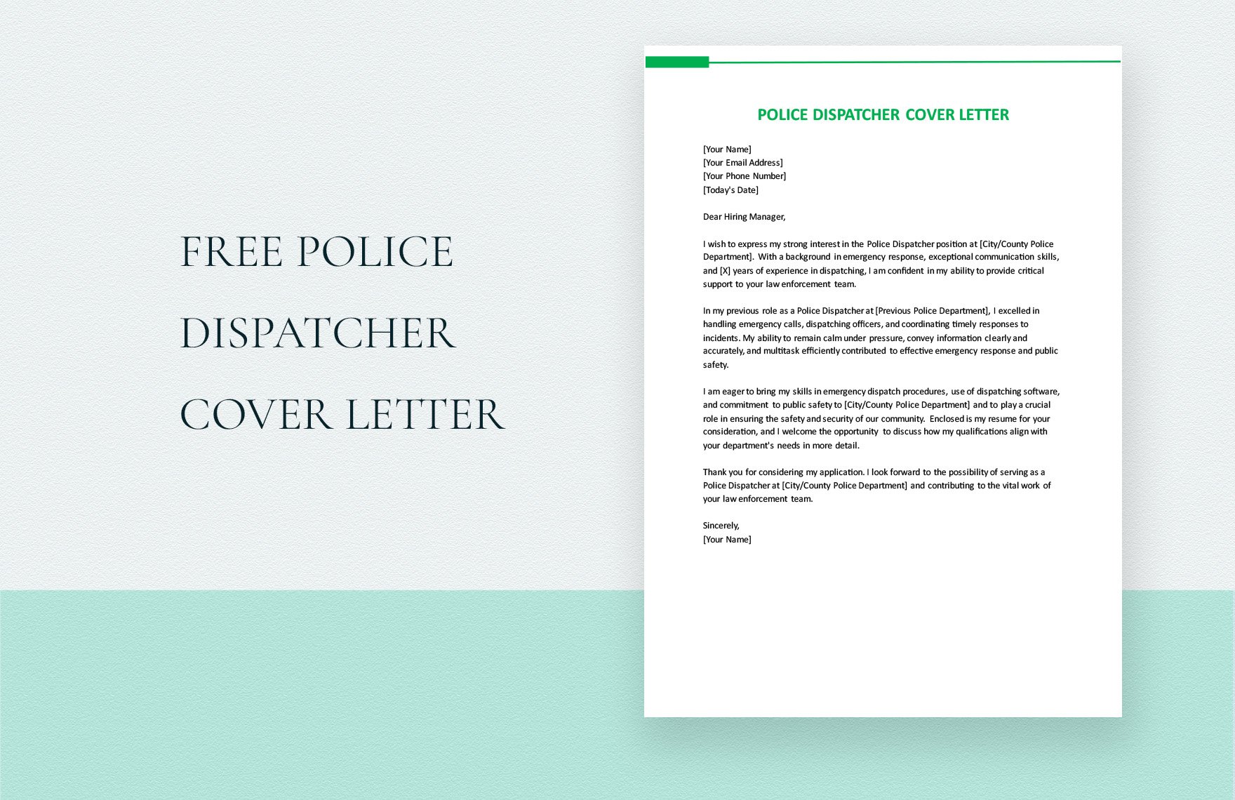 Police Dispatcher Cover Letter