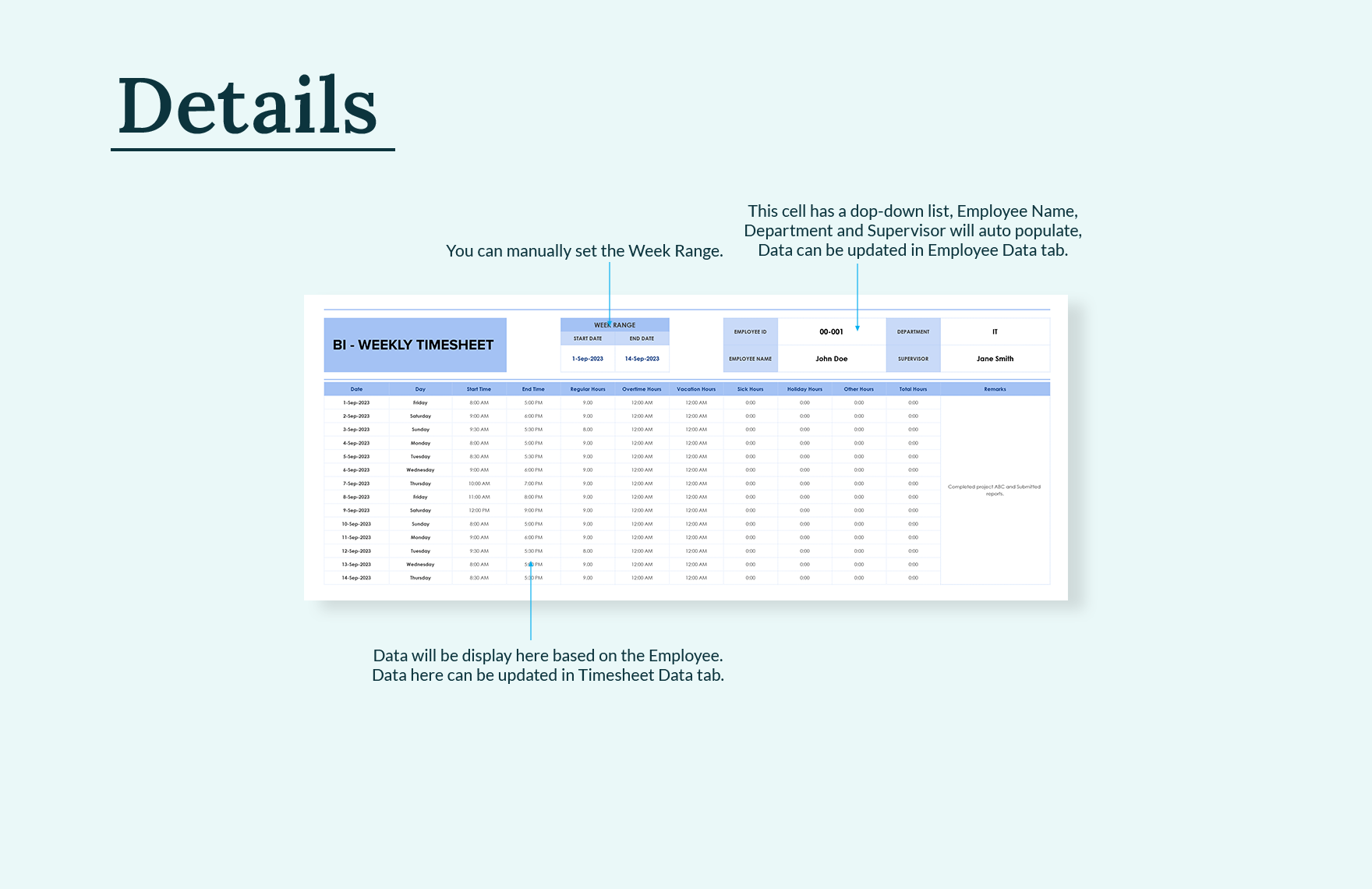 Biweekly timesheet template