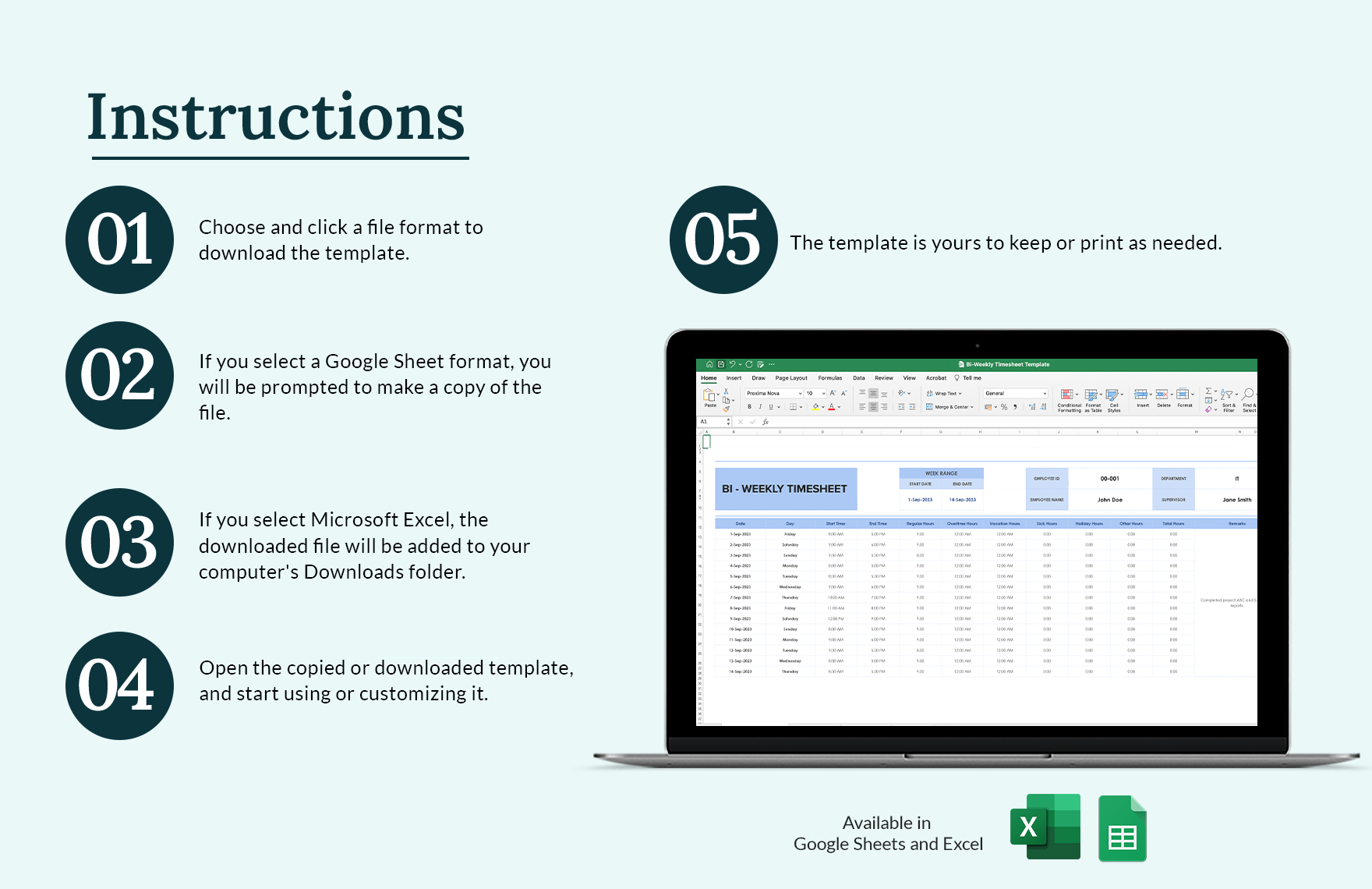 Biweekly timesheet template