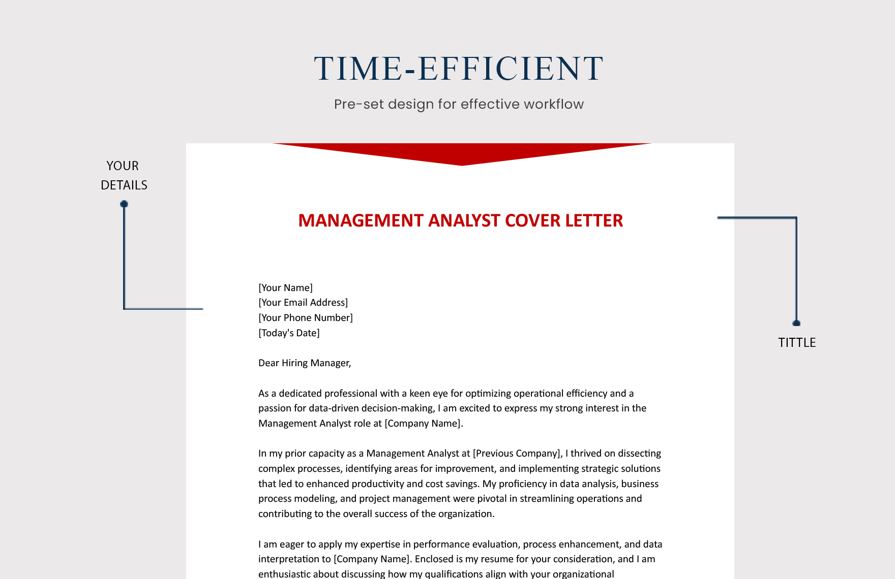 Management Analyst Cover Letter