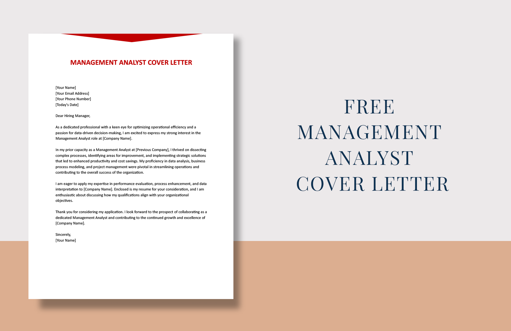 Management Analyst Cover Letter