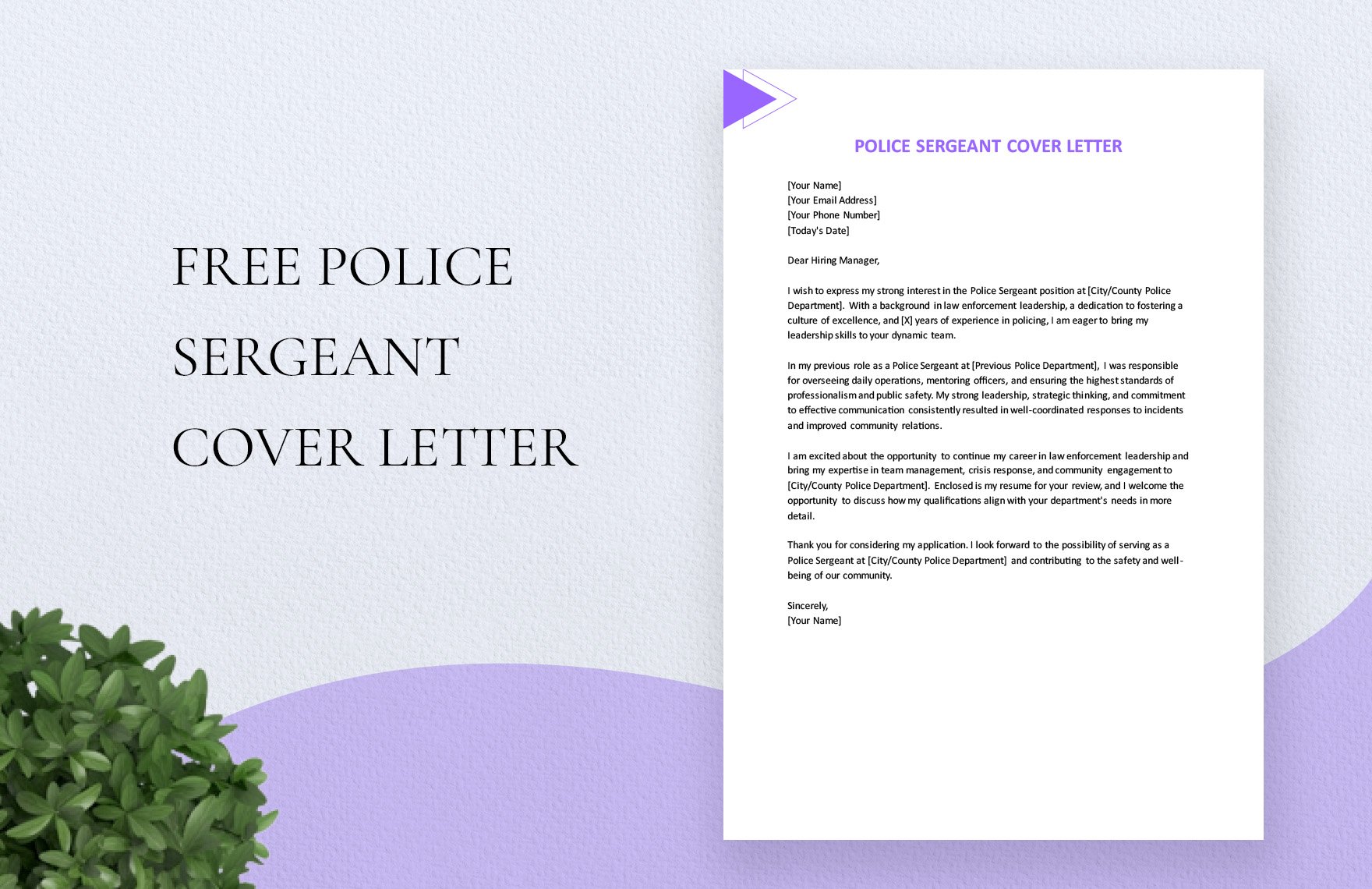 Police Sergeant Cover Letter in Word, Google Docs, PDF
