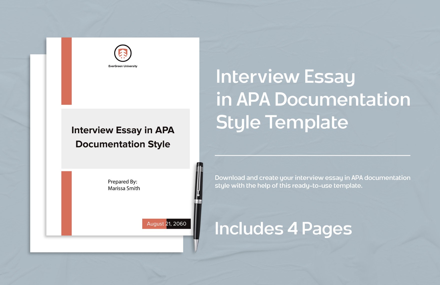 Interview Essay in APA Documentation Style Template