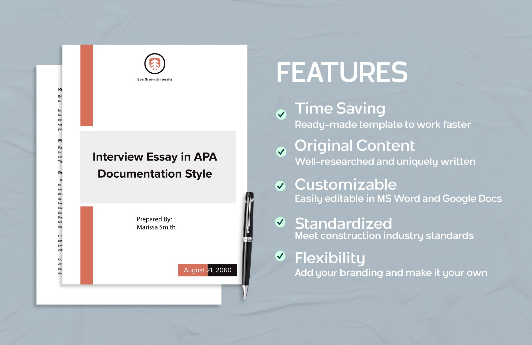 Interview Essay in APA Documentation Style Template