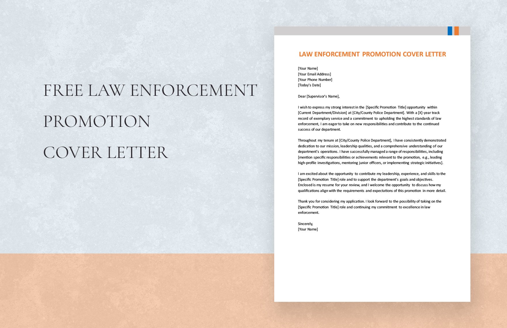 Law Enforcement Promotion Cover Letter in Word, Google Docs, PDF