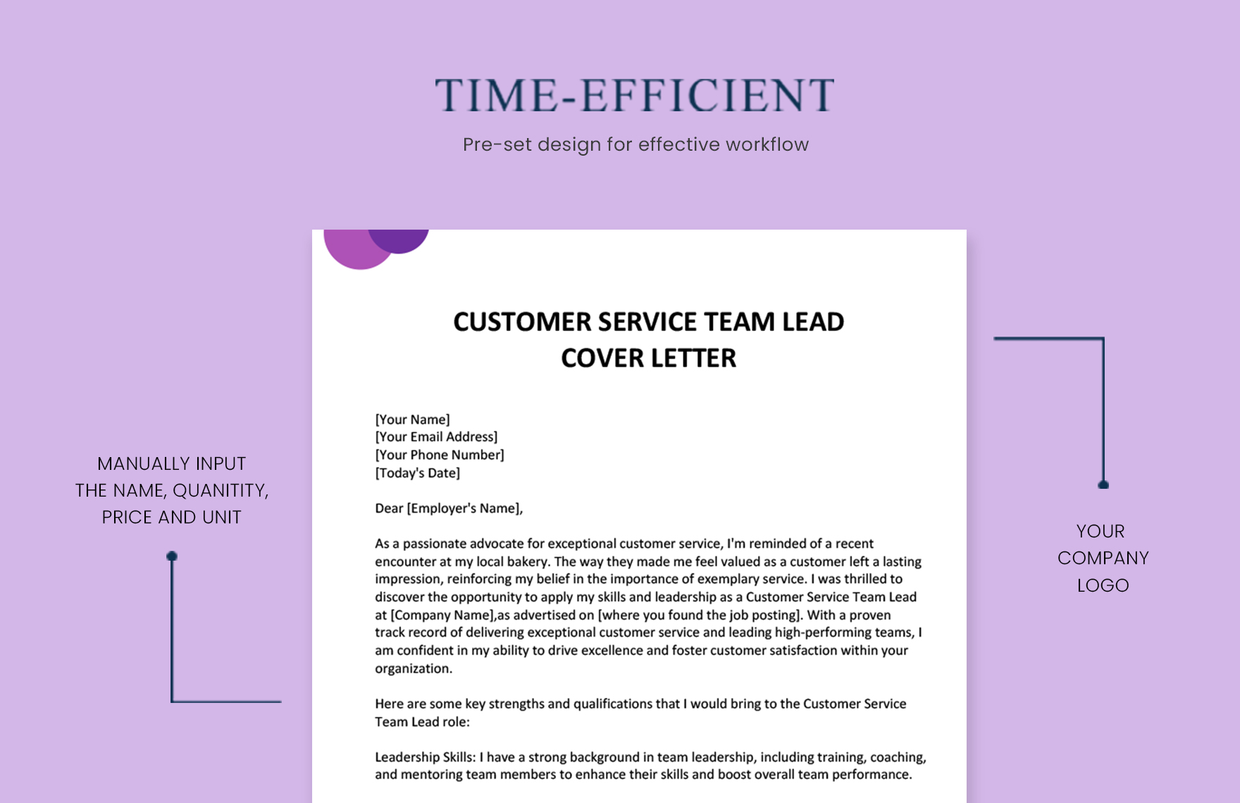 Customer Service Team Lead Cover Letter