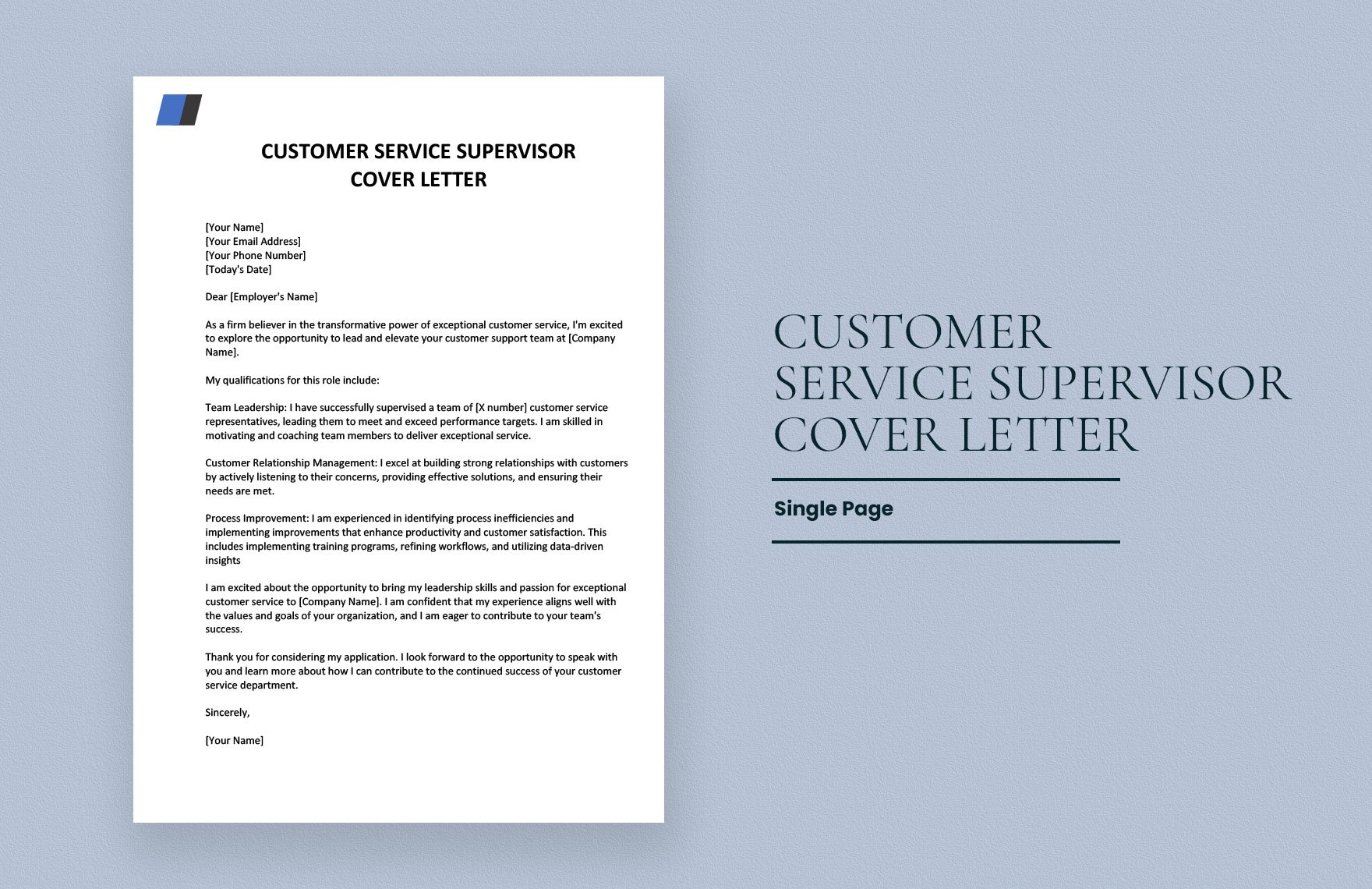 Customer Service Supervisor Cover Letter