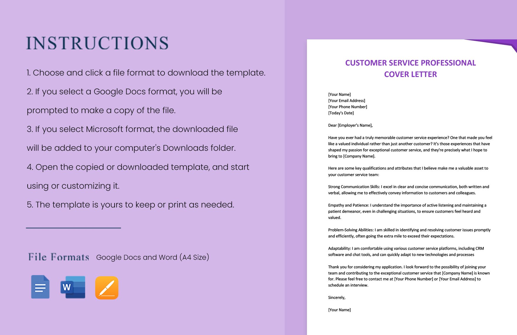Customer Service Professional Cover Letter