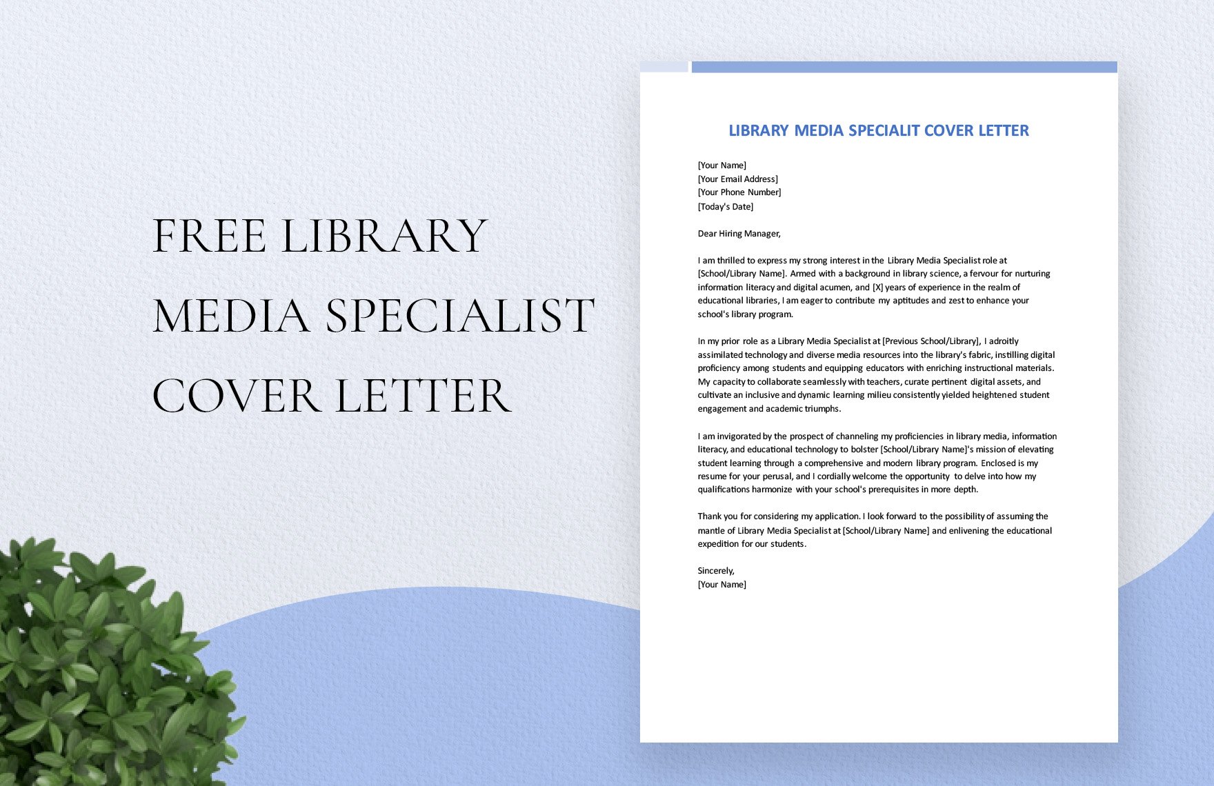 Free Library Media Specialist Cover Letter in Word, Google Docs, PDF