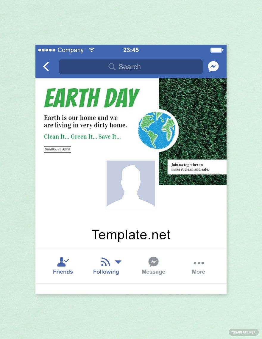Earth Day Facebook App Cover Template