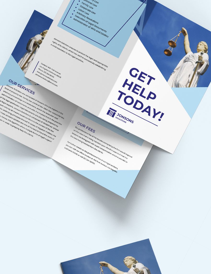 Law Firm Bi-Fold Brochure Template