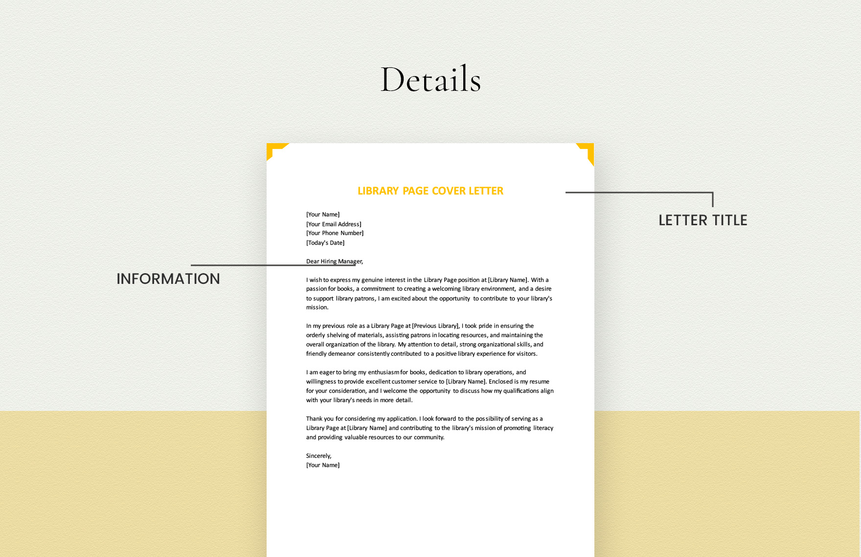 Library Page Cover Letter