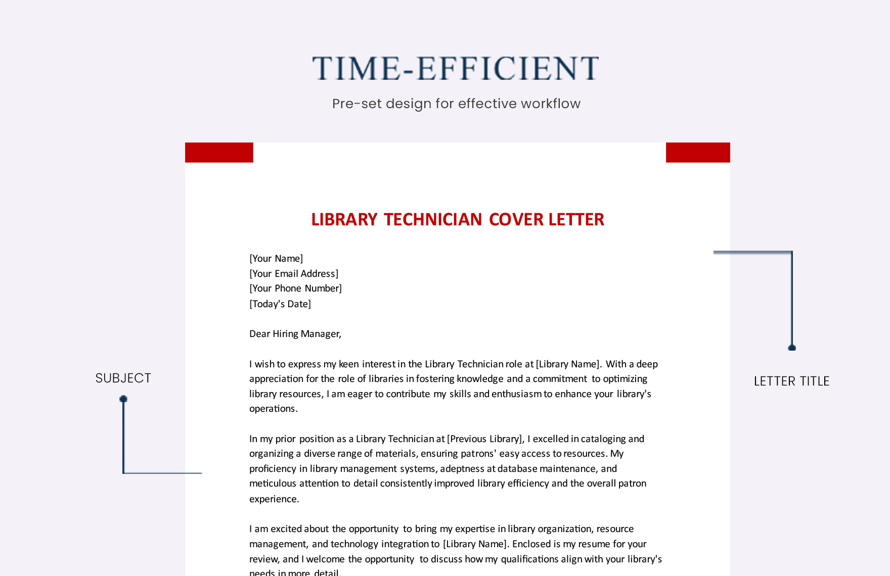 Library Technician Cover Letter