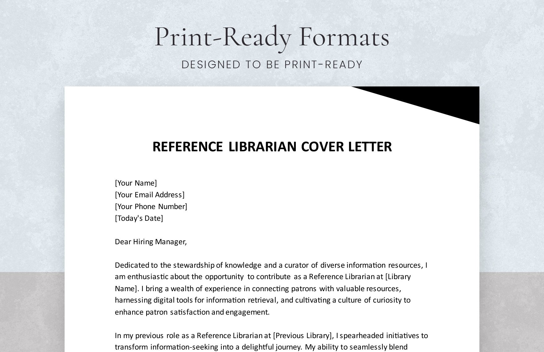 Reference Librarian Cover Letter