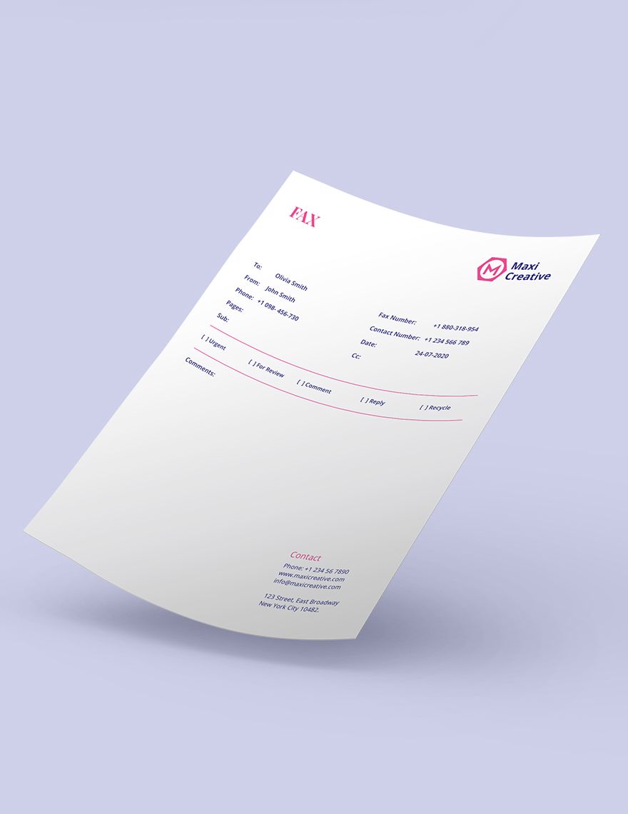 Creative Agency Fax Paper Template