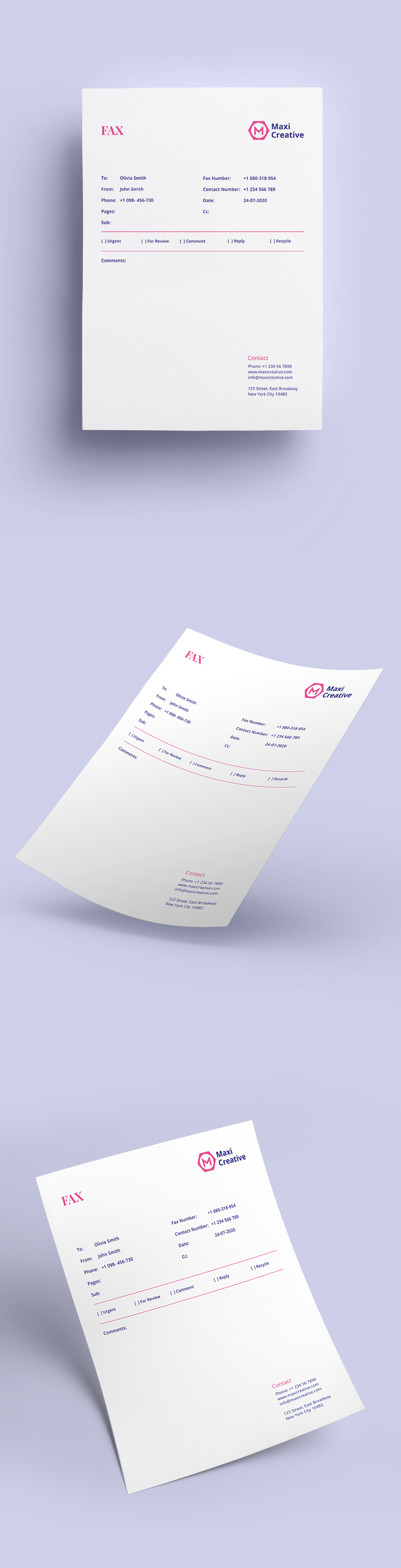 Free Creative Agency Fax Paper Template
