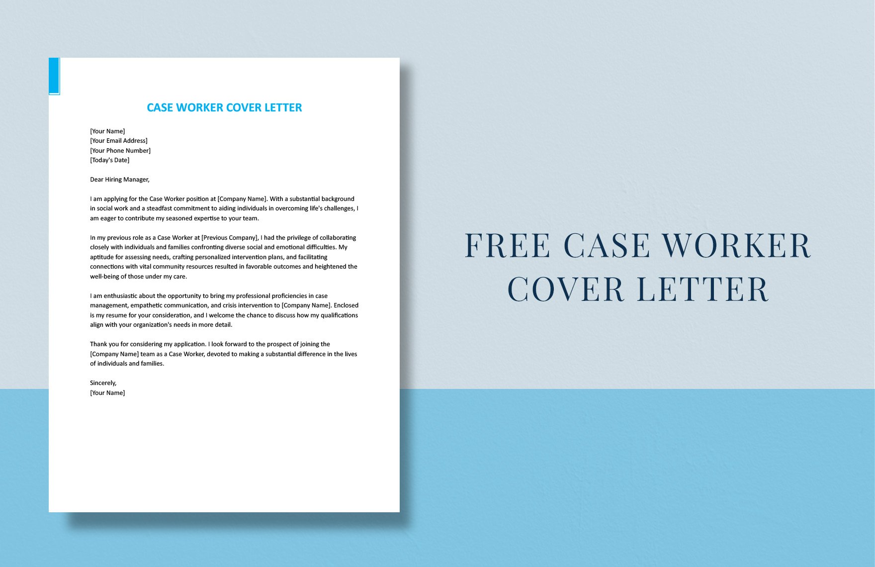 Case Worker Cover Letter in Word, Google Docs