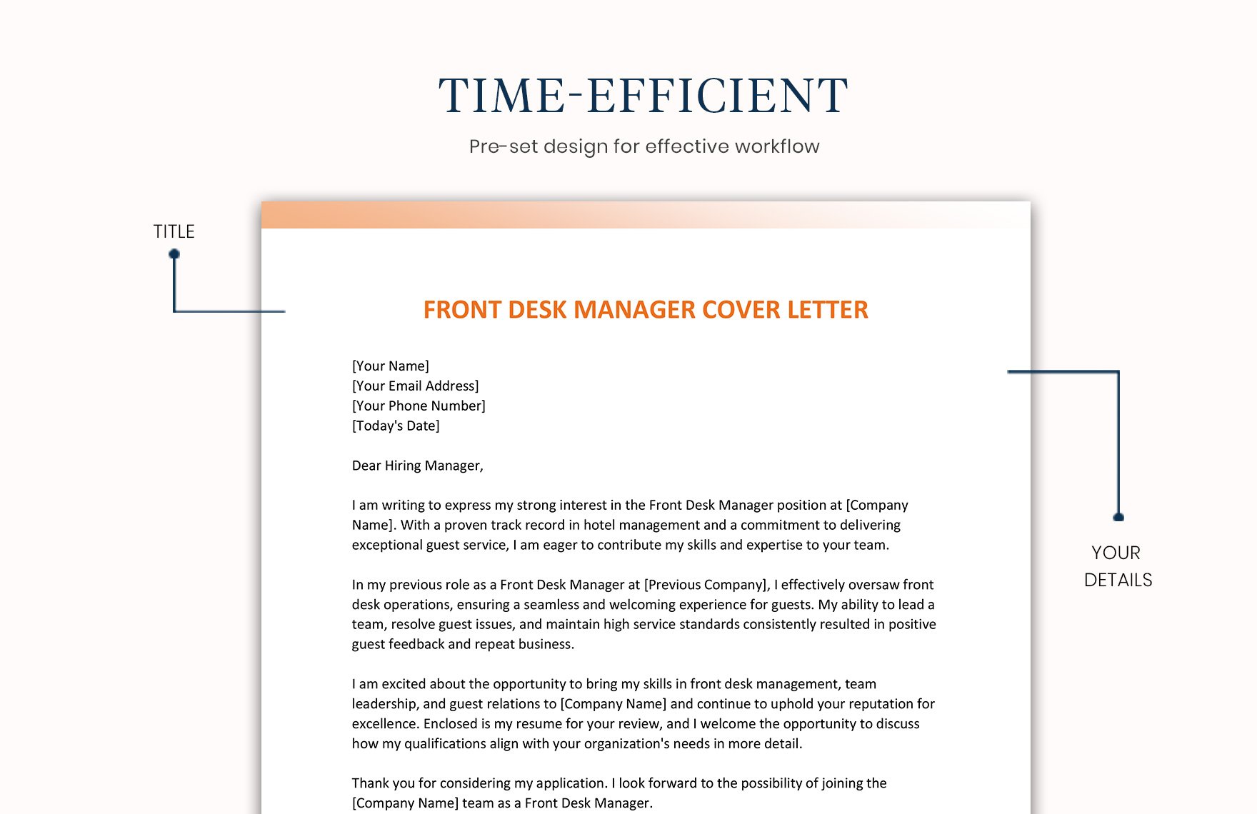 Front Desk Manager Cover Letter