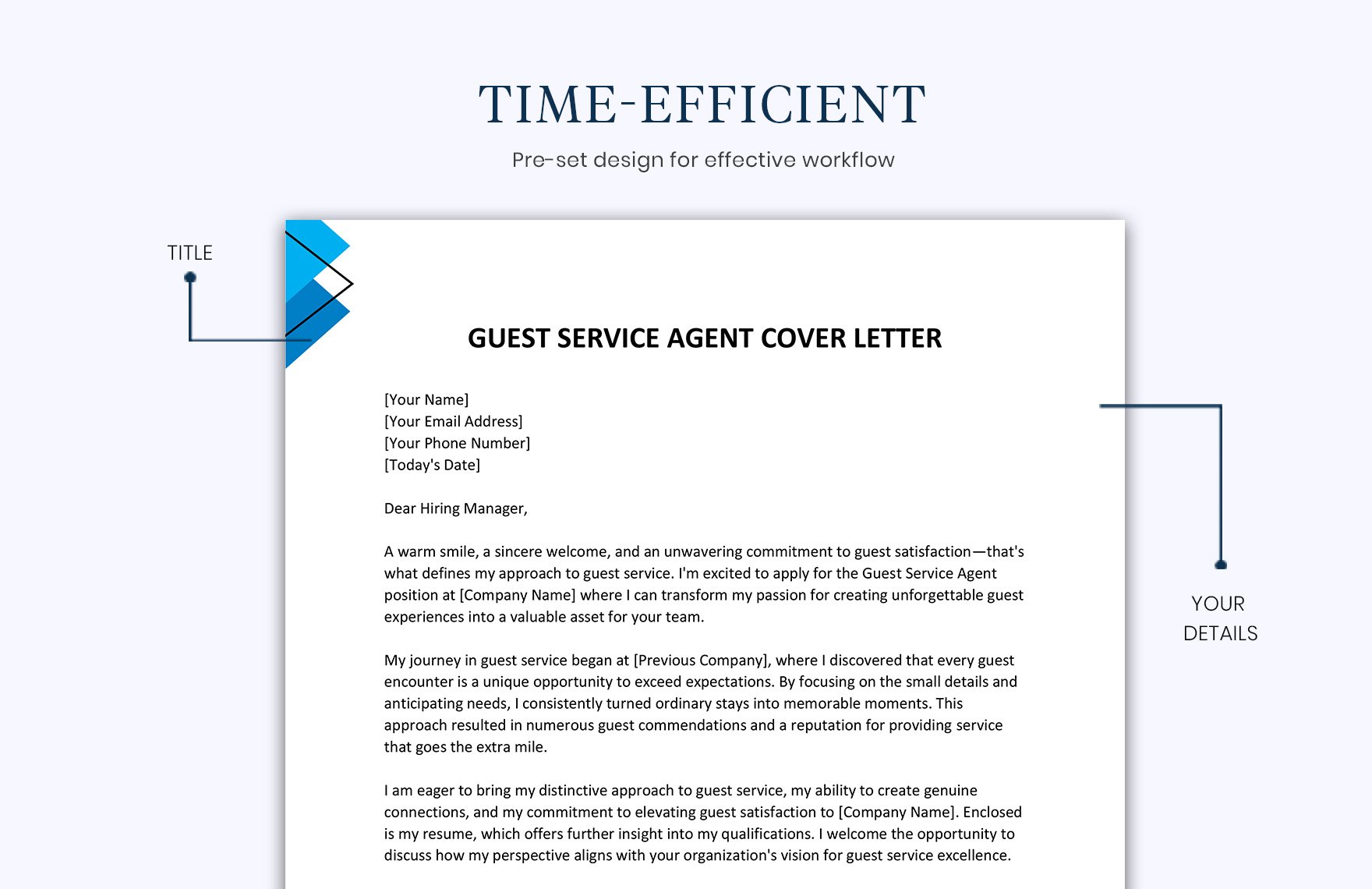 cover letter guest service agent