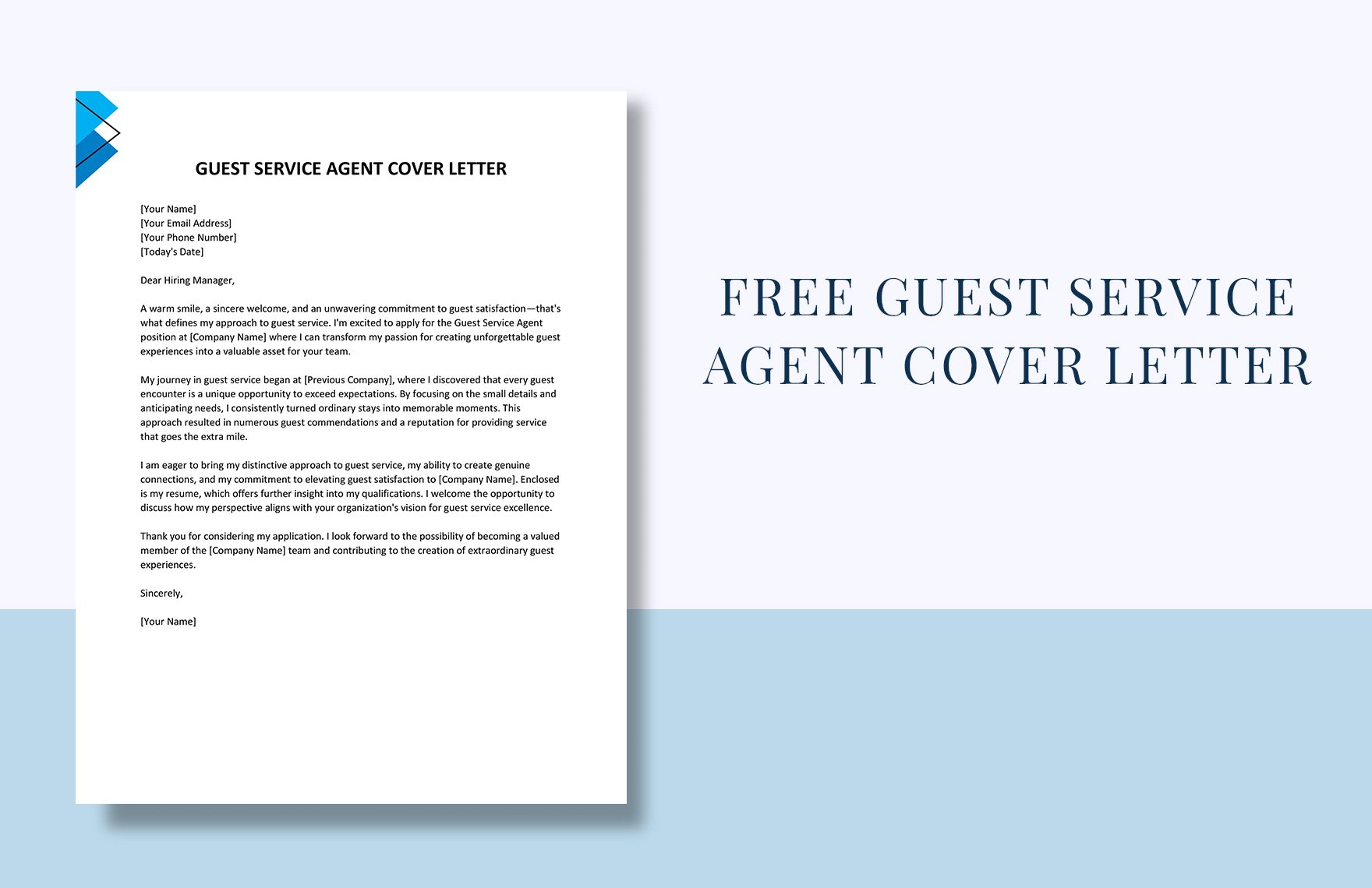 Guest Service Agent Cover Letter