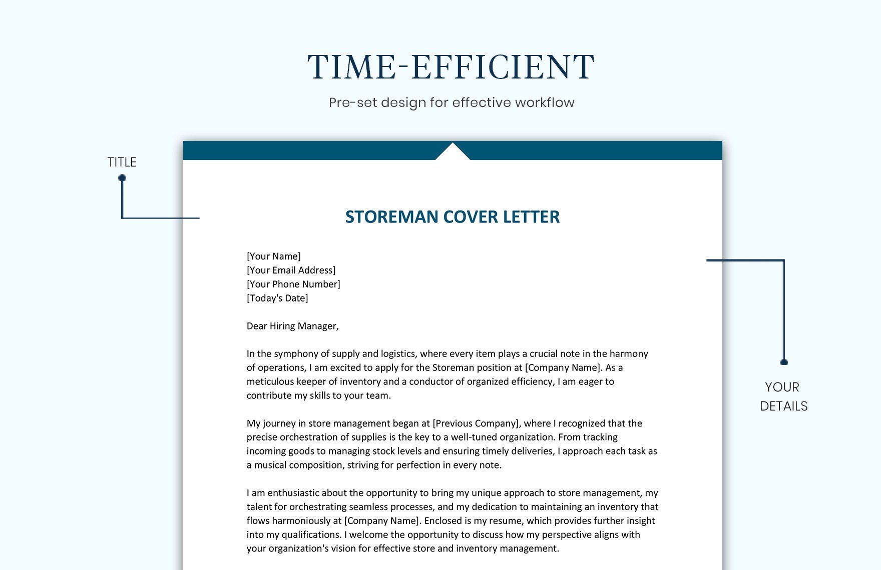 Storeman Cover Letter