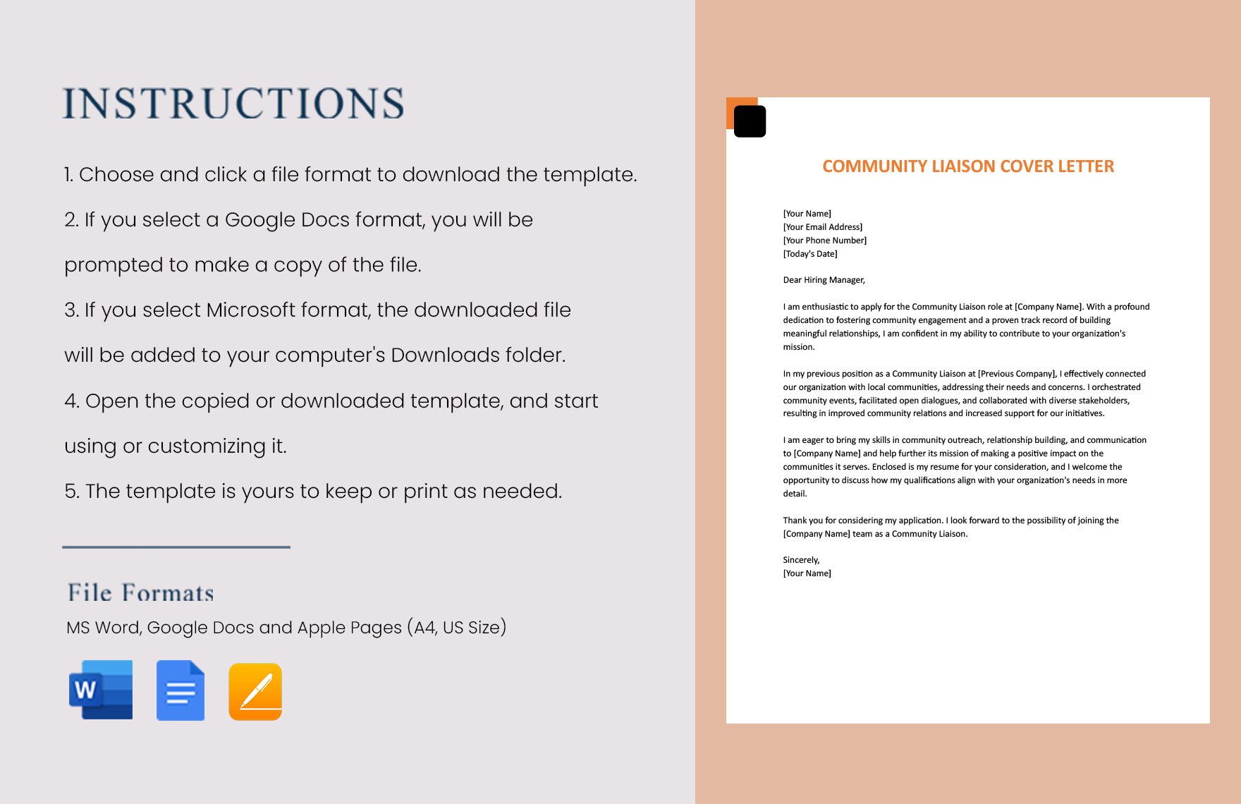 Community Liaison Cover Letter