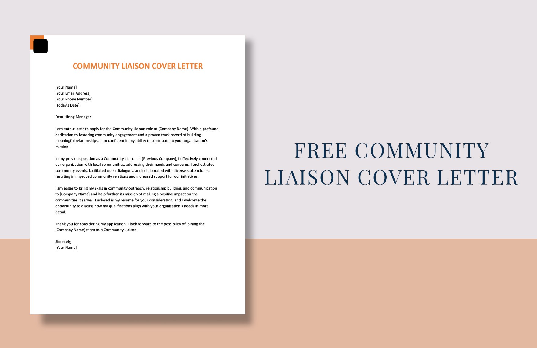 Community Liaison Cover Letter