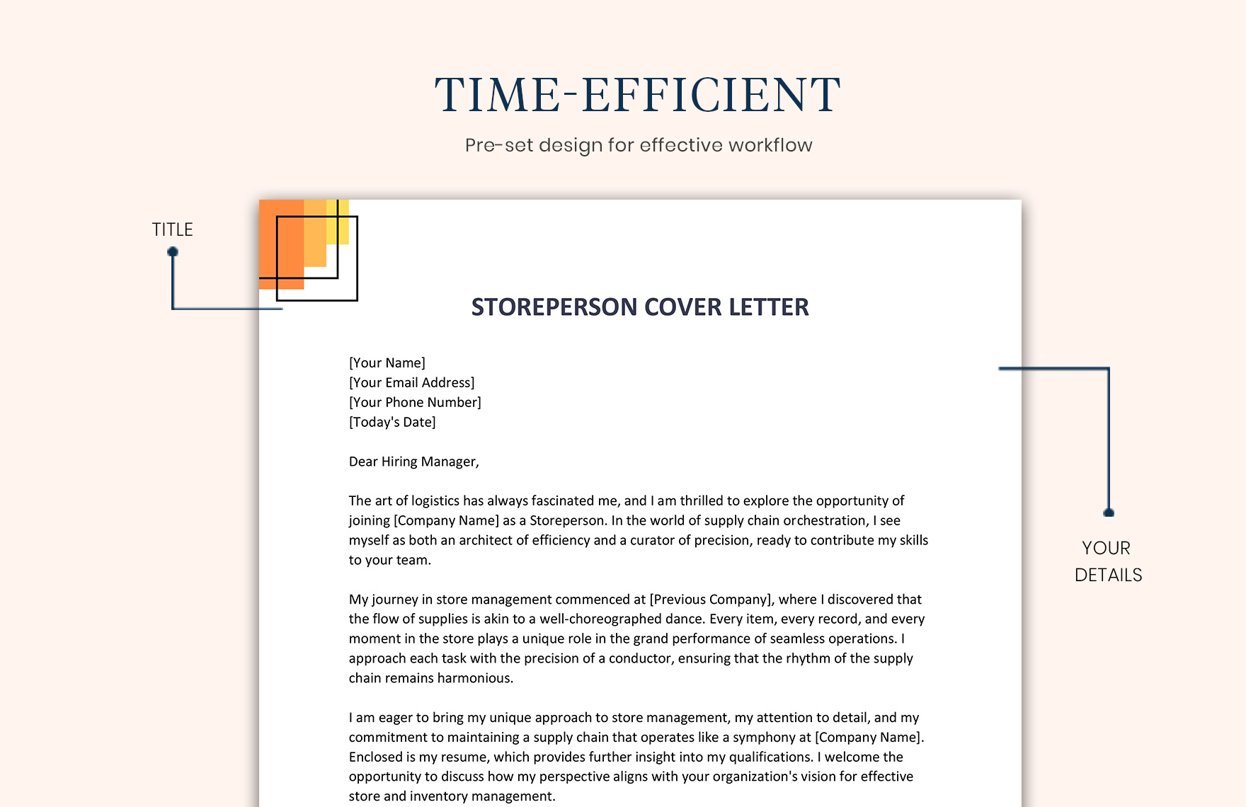 Storeperson Cover Letter