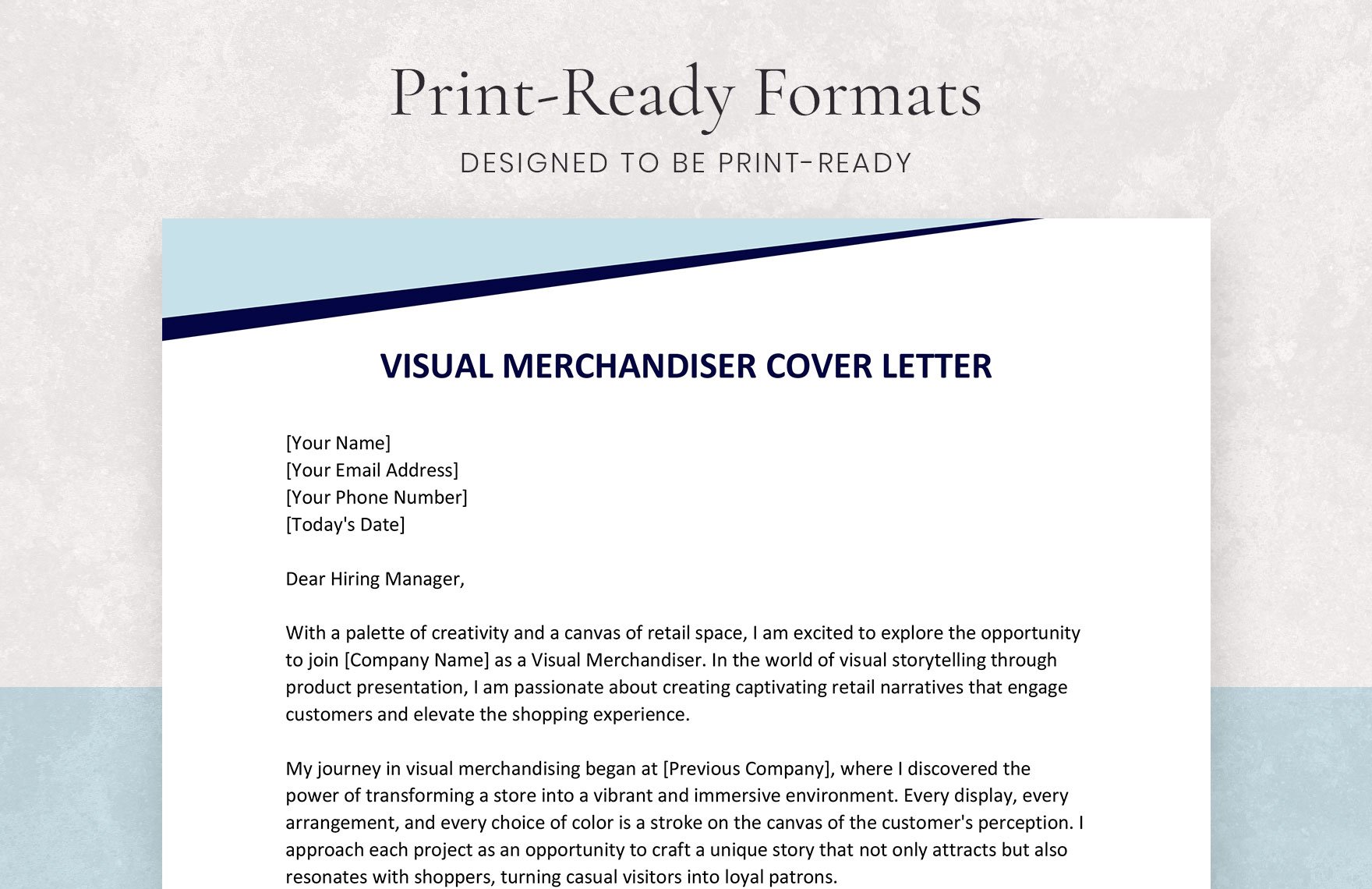 Visual Merchandiser Cover Letter