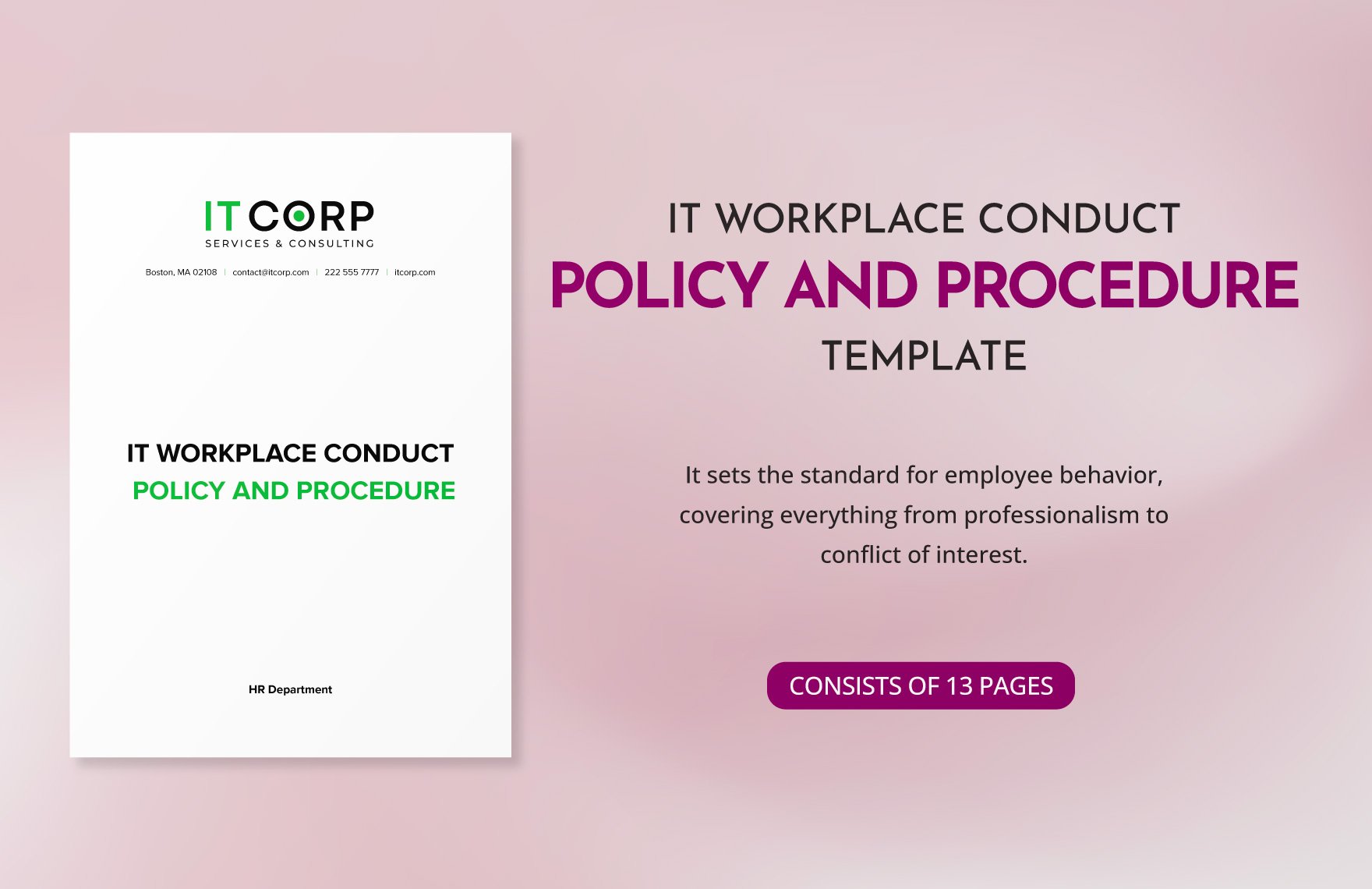 IT Workplace Conduct Policy and Procedure Template