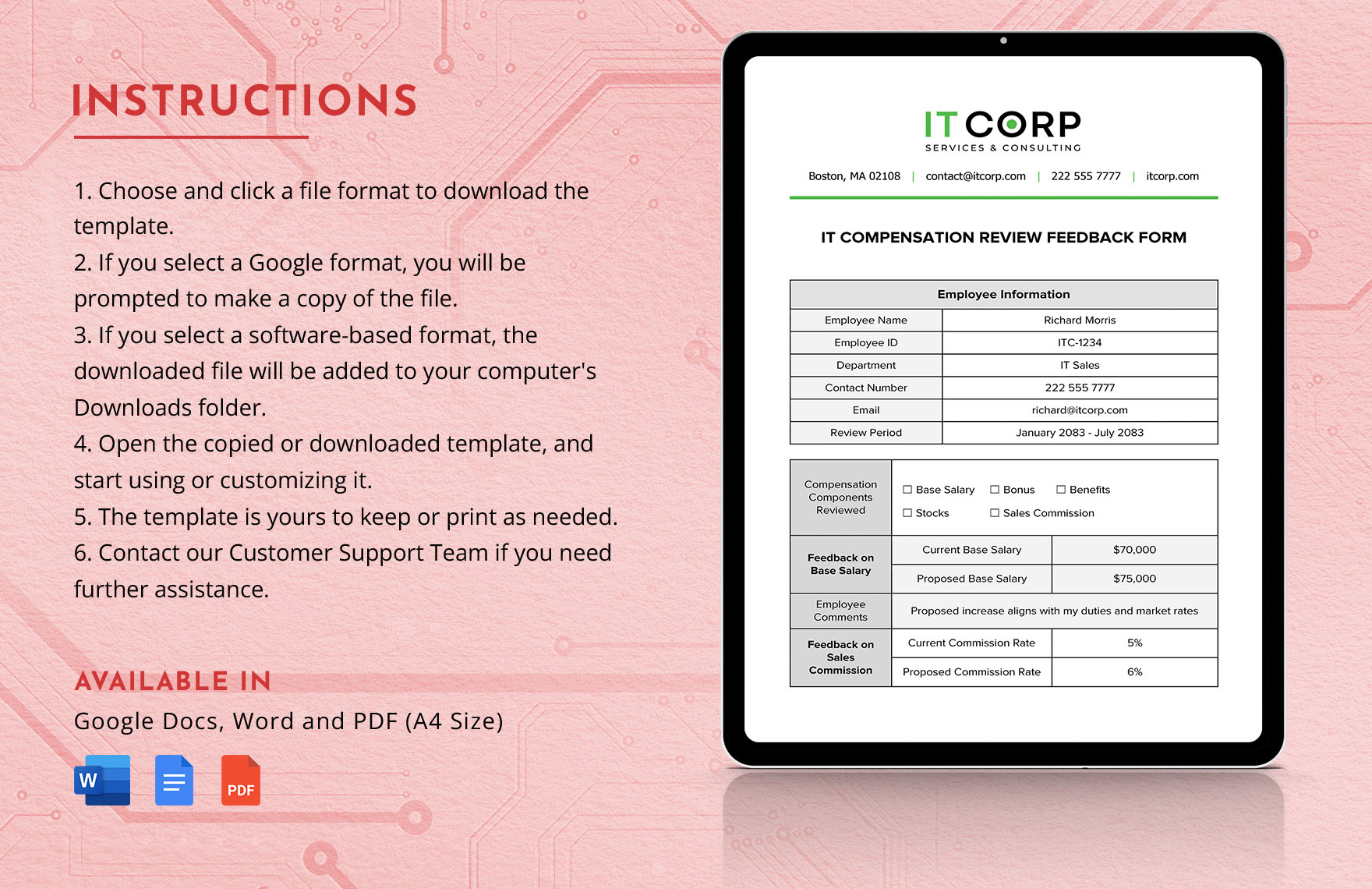IT Compensation Review Feedback Form Template