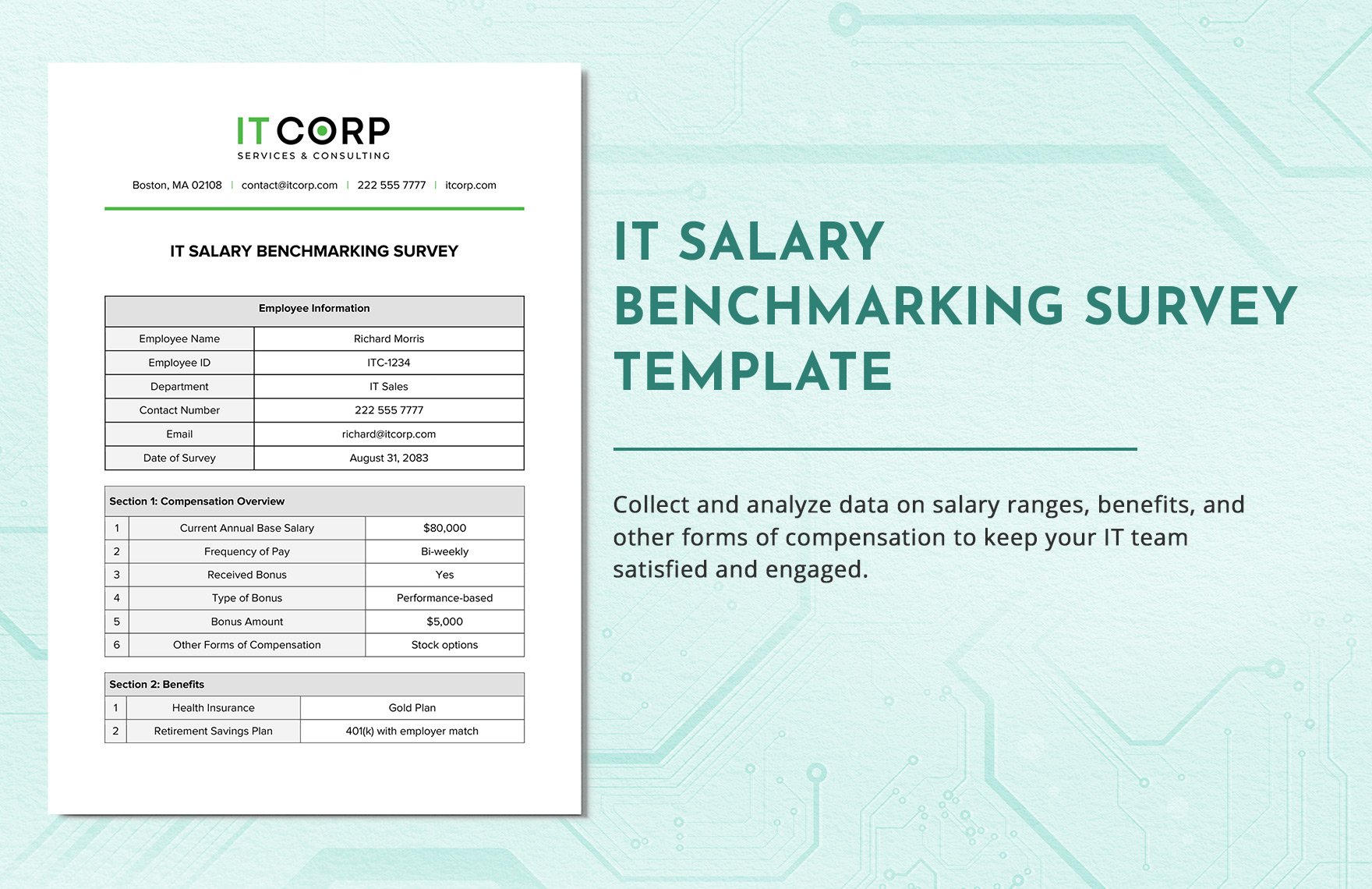 IT Salary Benchmarking Survey Template