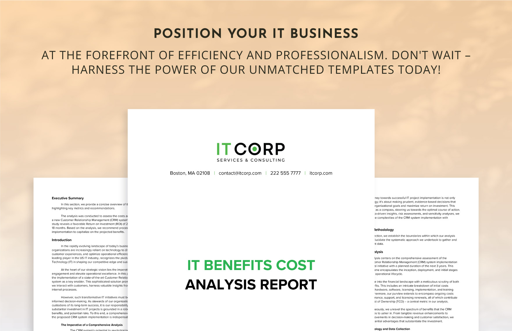 IT Benefits Cost Analysis Report Template