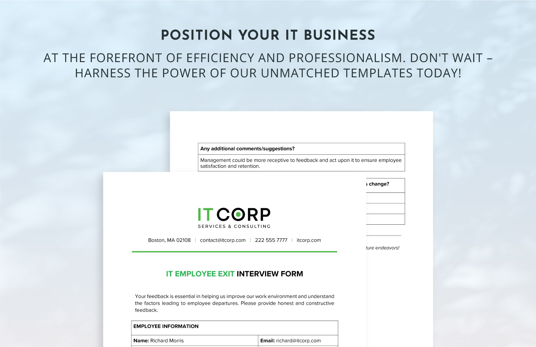 IT Employee Exit Interview Form Template