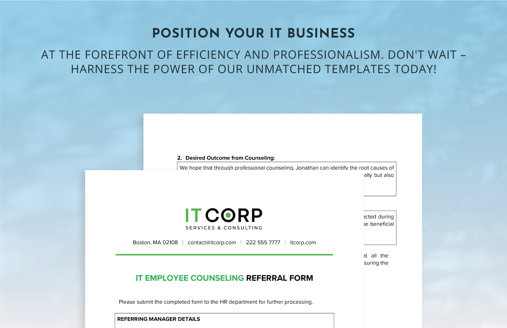 IT Employee Counseling Referral Form Template