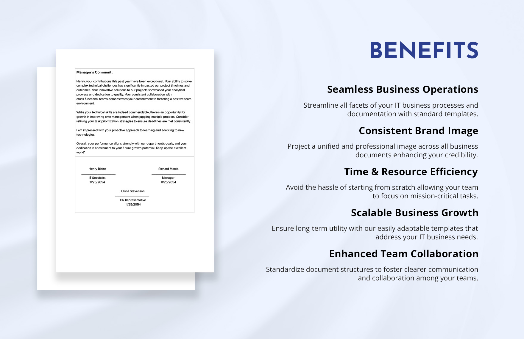 IT Employee Performance Review Form Template