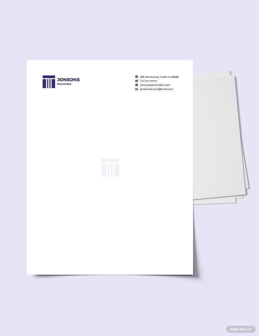 Law Firm Letterhead Template in Word, Illustrator, PSD, Apple Pages, Publisher, InDesign