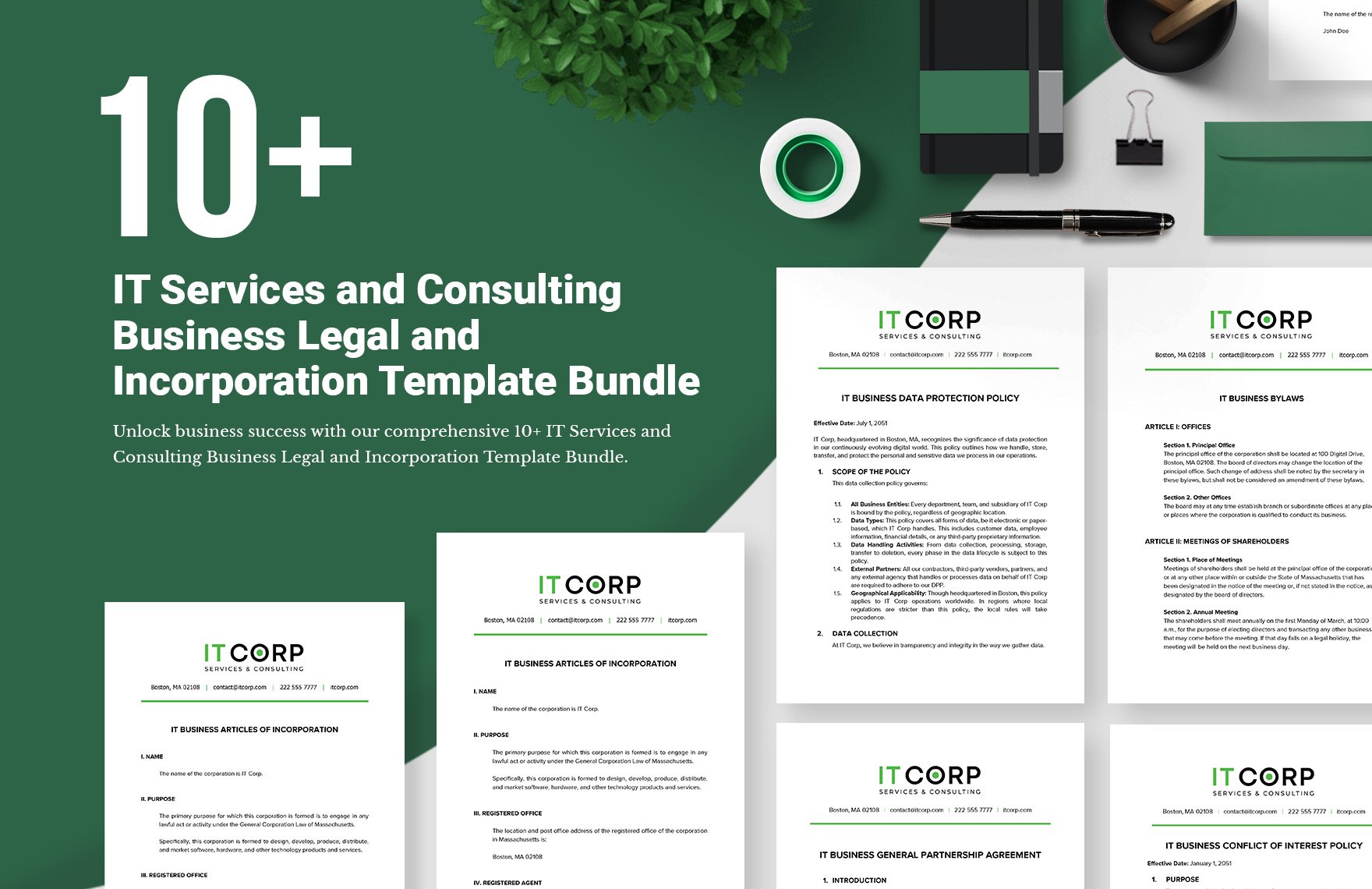 10+ IT Services and Consulting Business Legal and Incorporation Template Bundle
