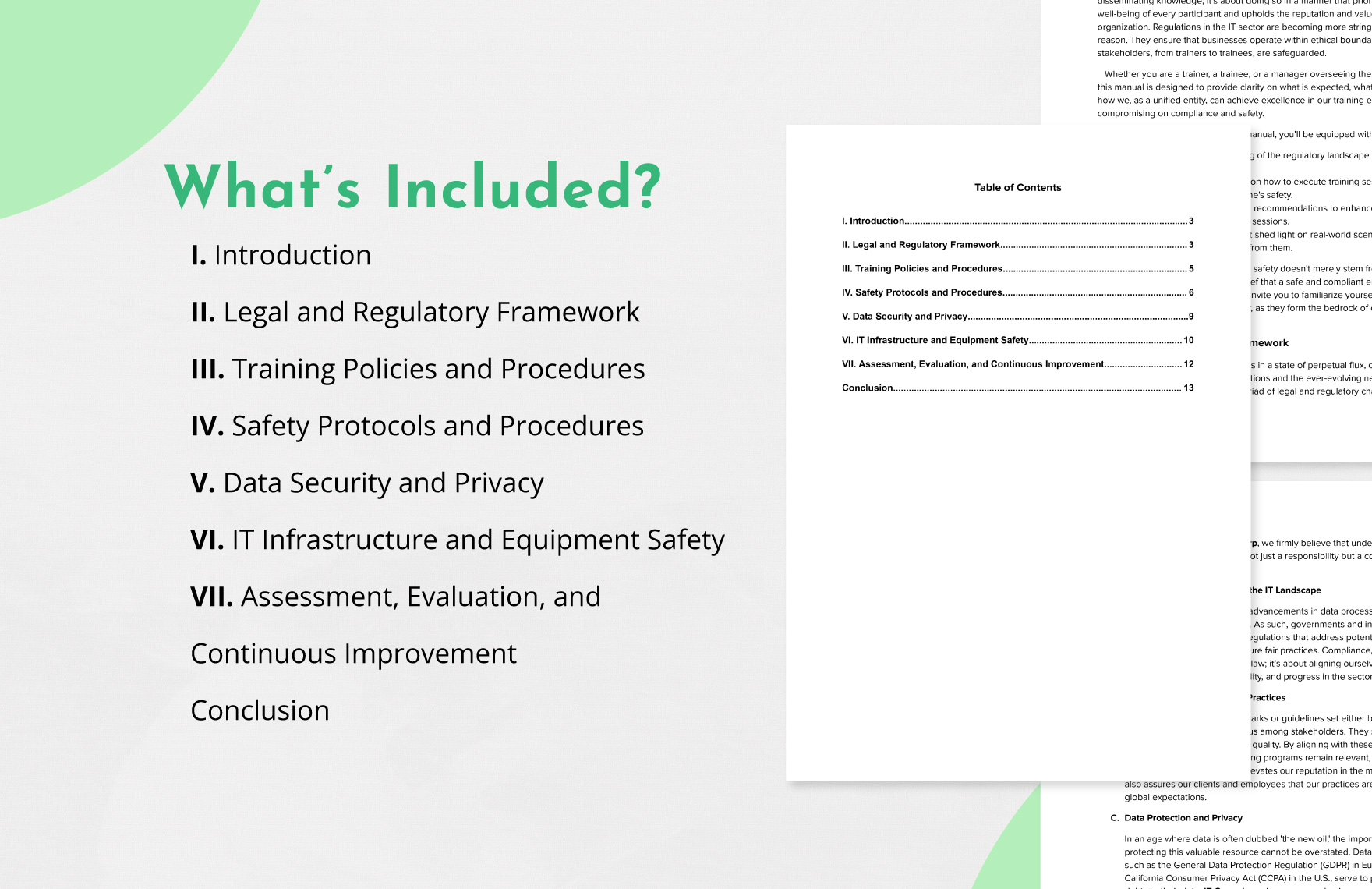IT Training Compliance and Safety Manual Template