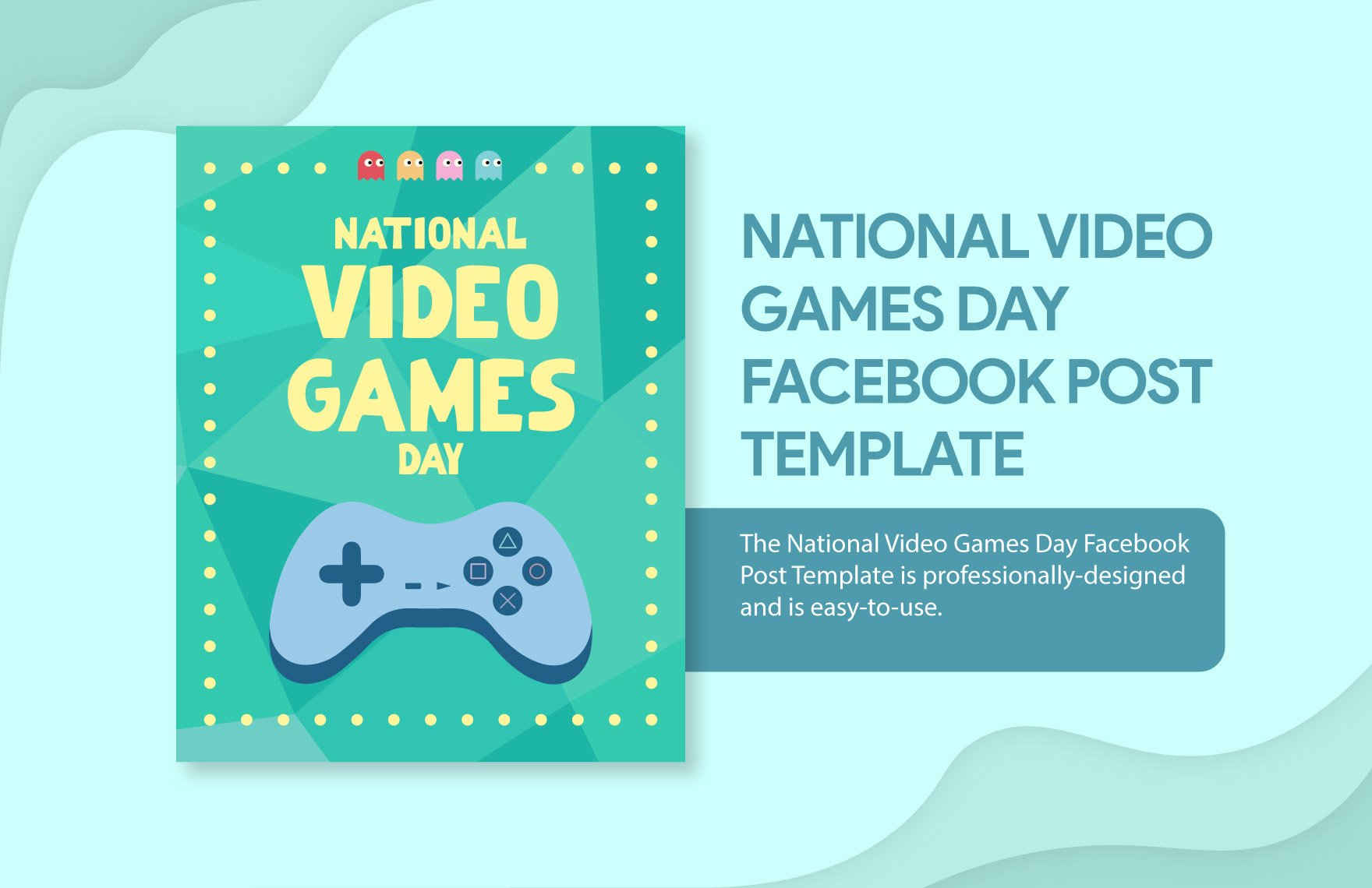 Free National Video Games Day Facebook Post Template in Illustrator, PSD, PNG