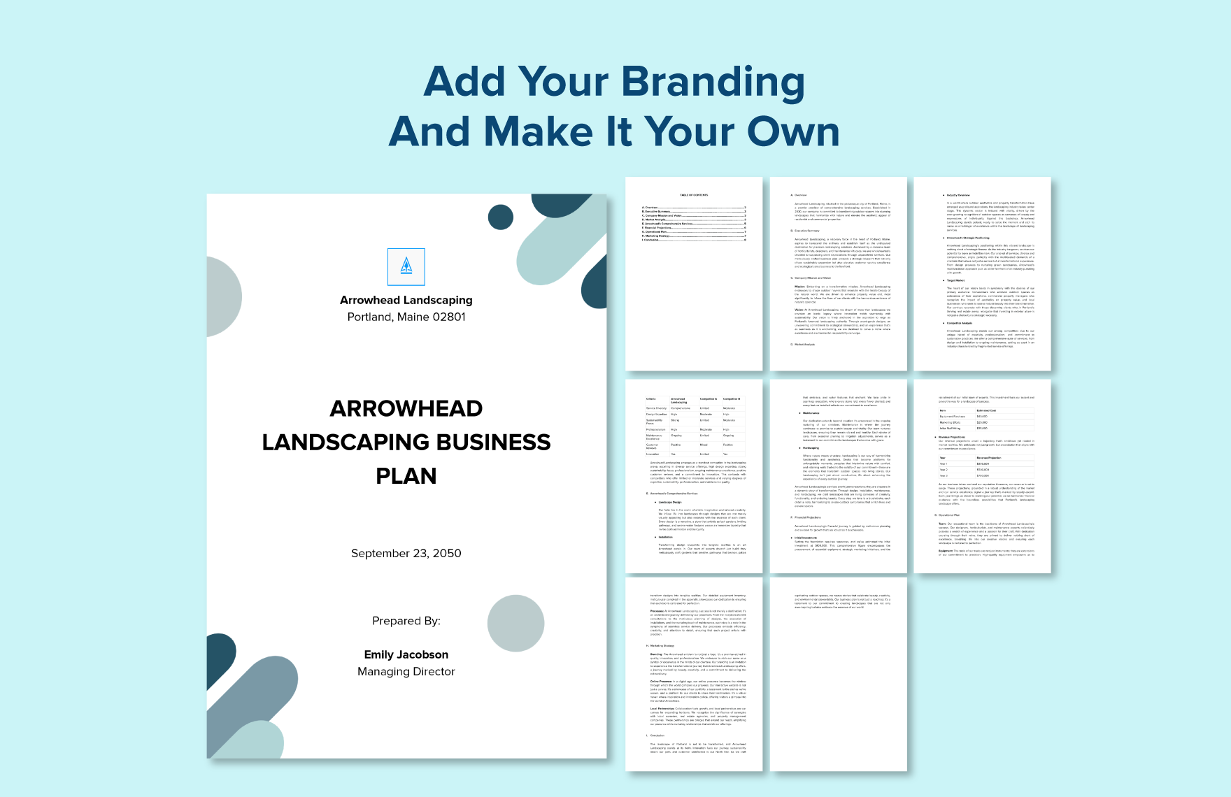 Sample Landscaping Business Plan Template