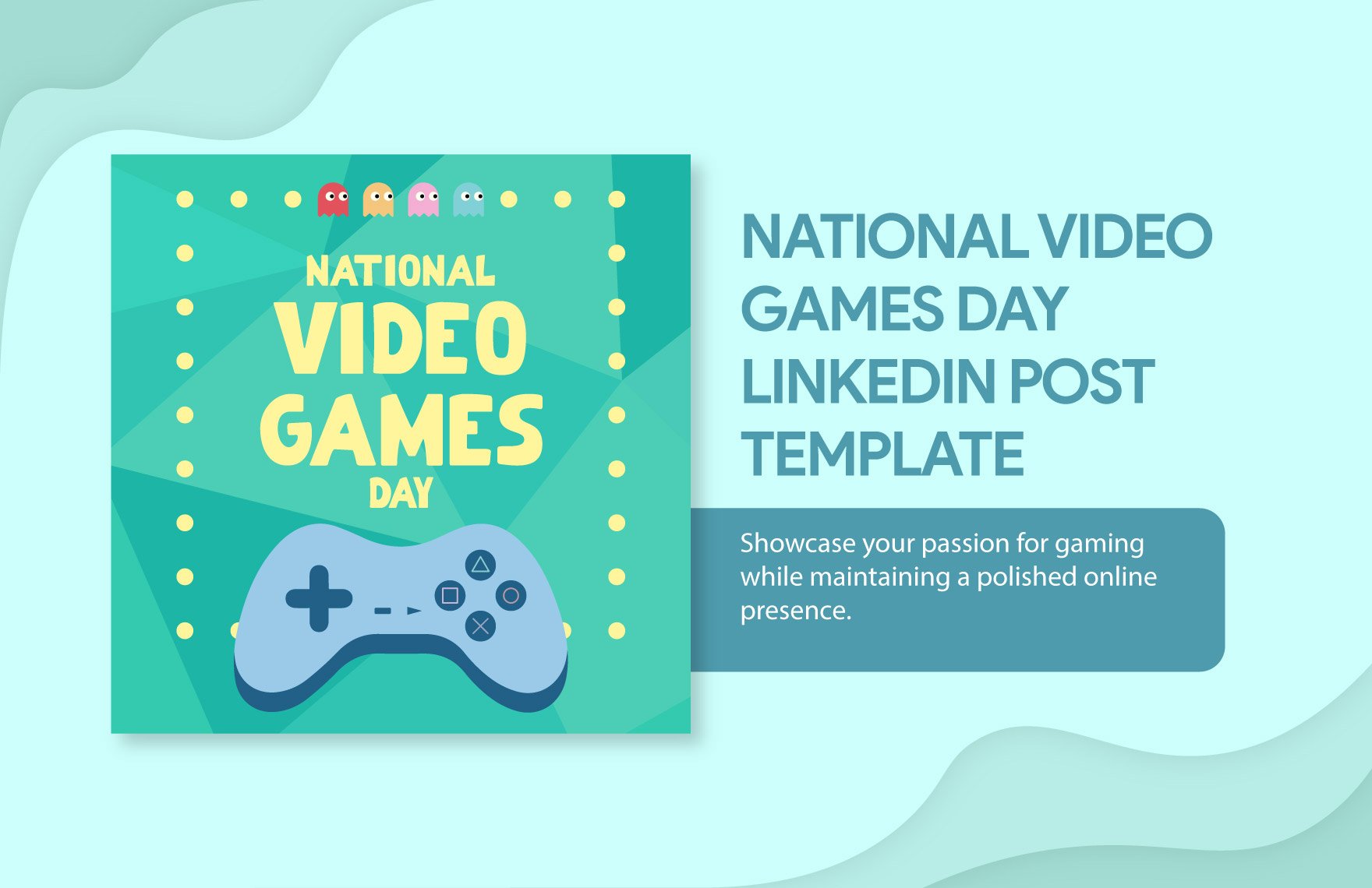 Free National Video Games Day LinkedIn Post Template in Illustrator, PSD, PNG