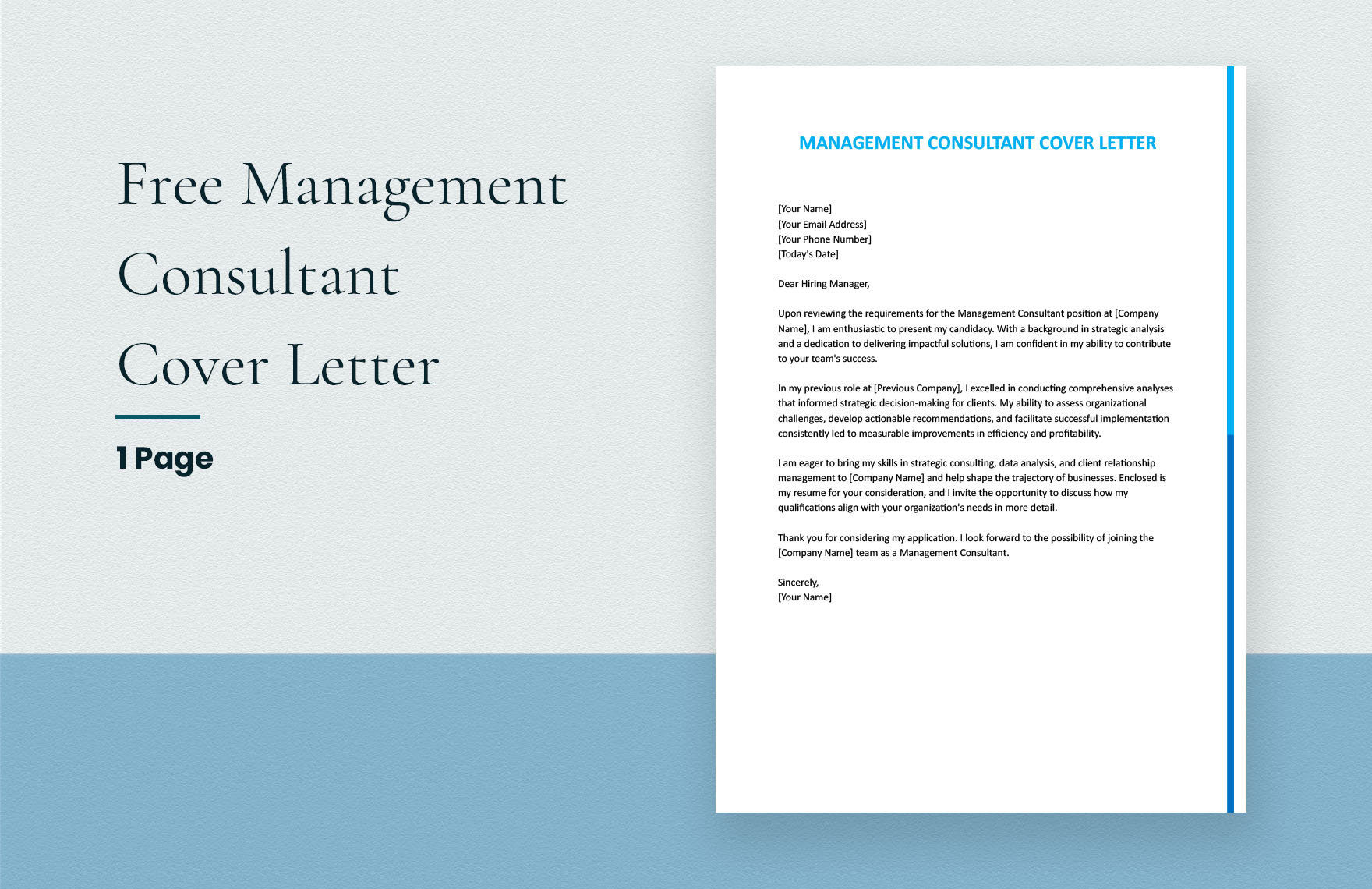 Management Consultant Cover Letter