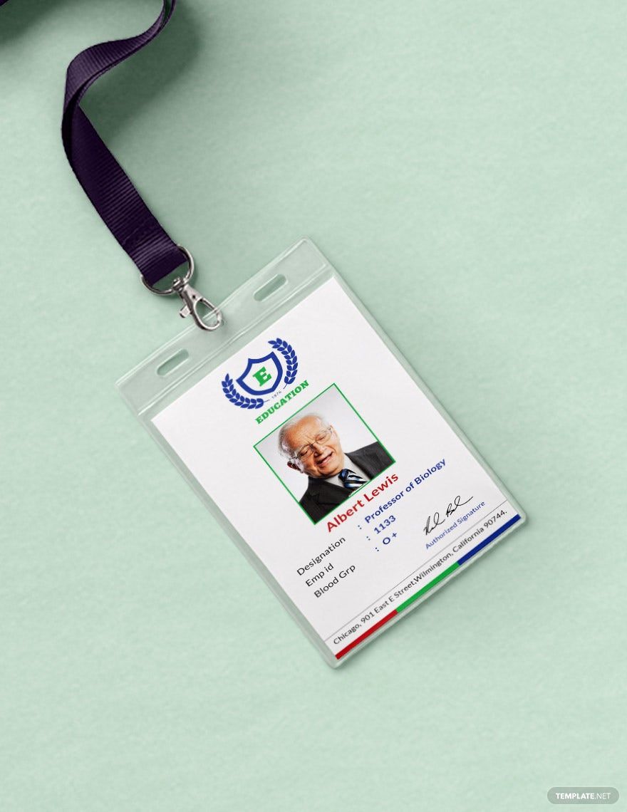 Education Identity Card Template in Word, Illustrator, PSD, Apple Pages, Publisher