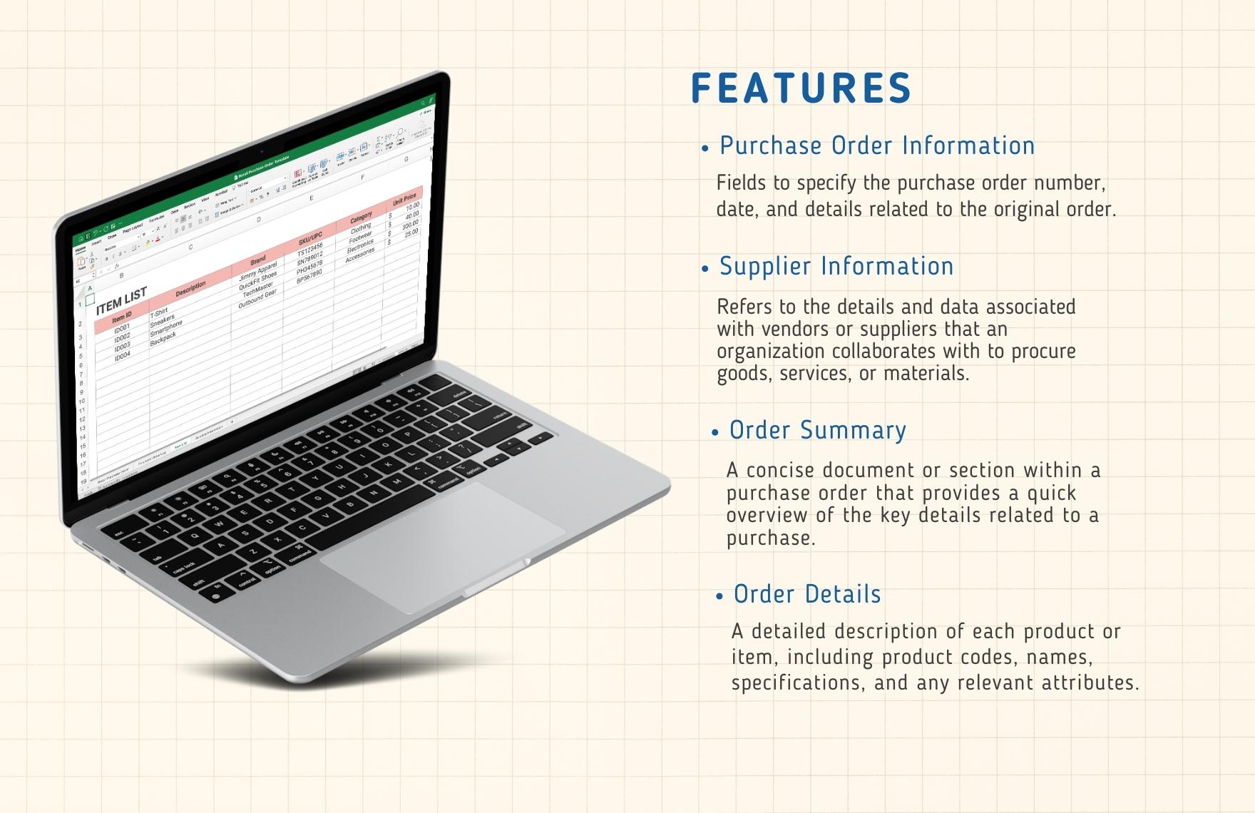 Retail Purchase Order Template