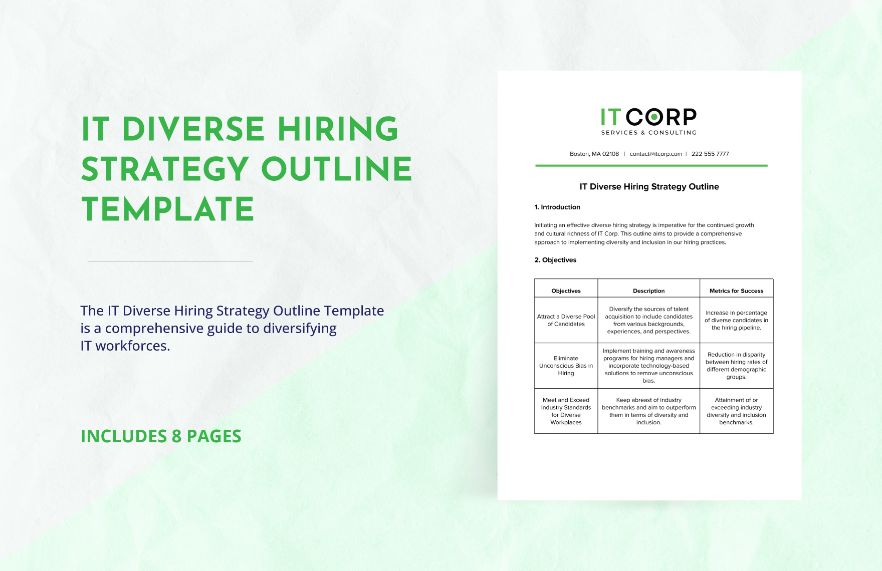 IT Diverse Hiring Strategy Outline Template in Word, Google Docs, PDF