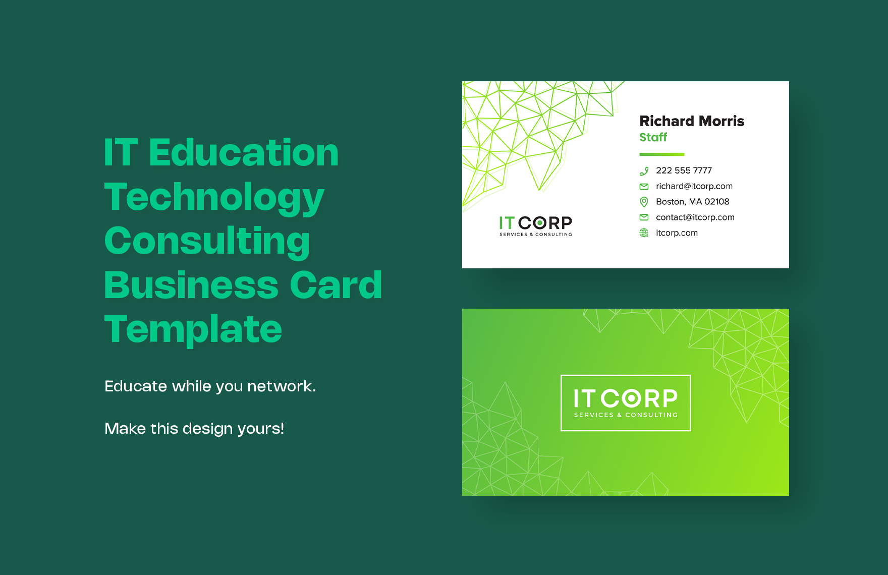 IT Education Technology Consulting Business Card Template in Word, Illustrator, PSD