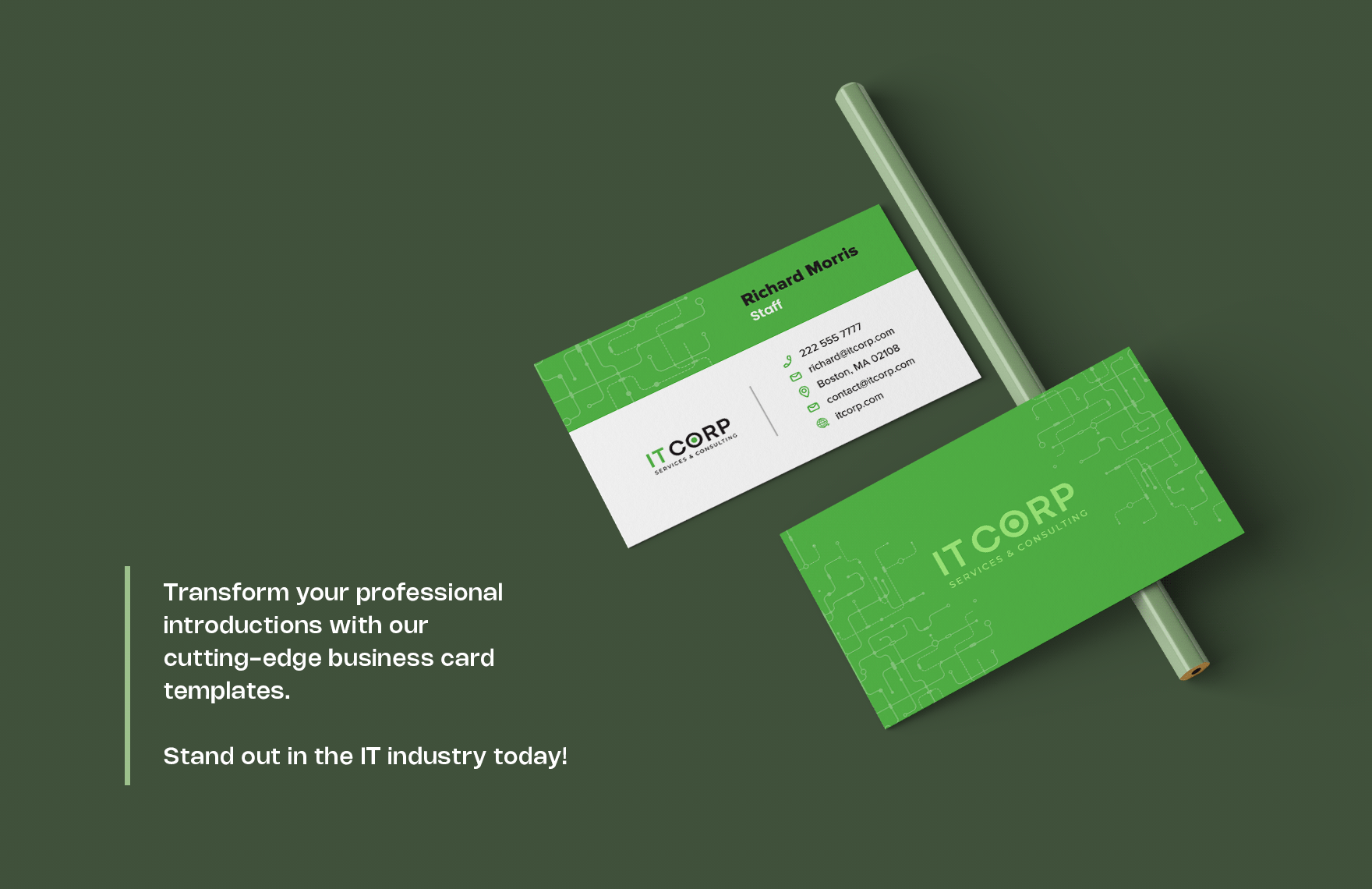 IT Social Media & Online Marketing Consulting Business Card Template
